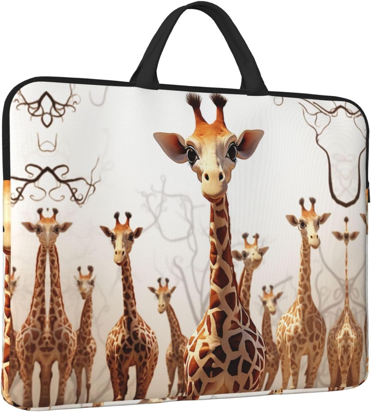 360 Protective Laptop Case 14 inch, Cute Cartoon Funny Giraffes Laptop Sleeve with Handle Shockproof Computer Bag Waterproof Traveling Computer Cover Notebook Case Briefcase Gifts for Men Women image 2