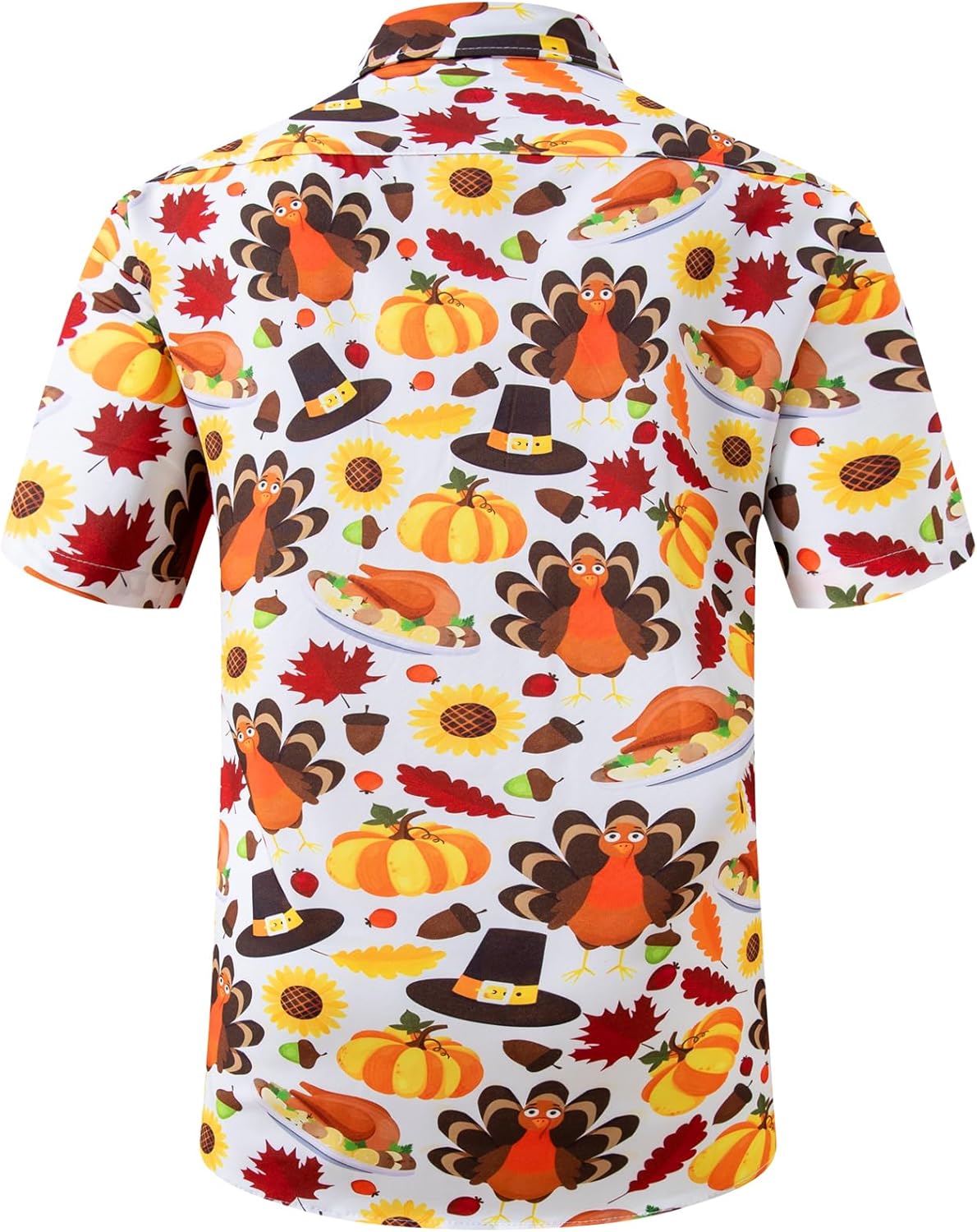 PROMOTED TO BIG SISTER Mens Thanksgiving Turkey Button Down Short Sleeve Shirt Adult Hawaiian Holiday Shirt - Image 2