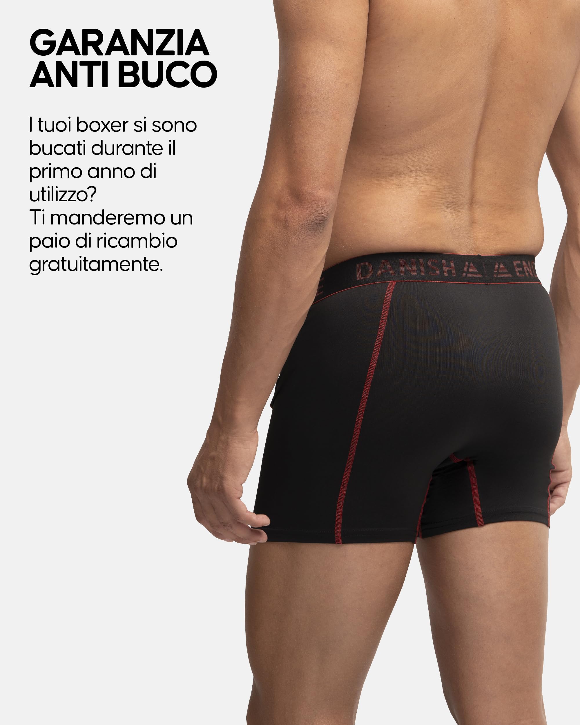 DANISH ENDURANCE Boxer Uomo Sportivi, Mutande Uomo Aderenti in Microfibra, Elasticizzato, Briefs per Sport da Uomo, 6 Paia