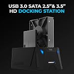 SABRENT 2 Bay Hard Drive Docking Station, Dual SSD HDD 2.5 3.5 inch SATA case Dock, External SSD Enclosure + Power Adapter, Offline cloning, LED Indicator, Tool-Free, USB Cables Included (EC-HD2B)