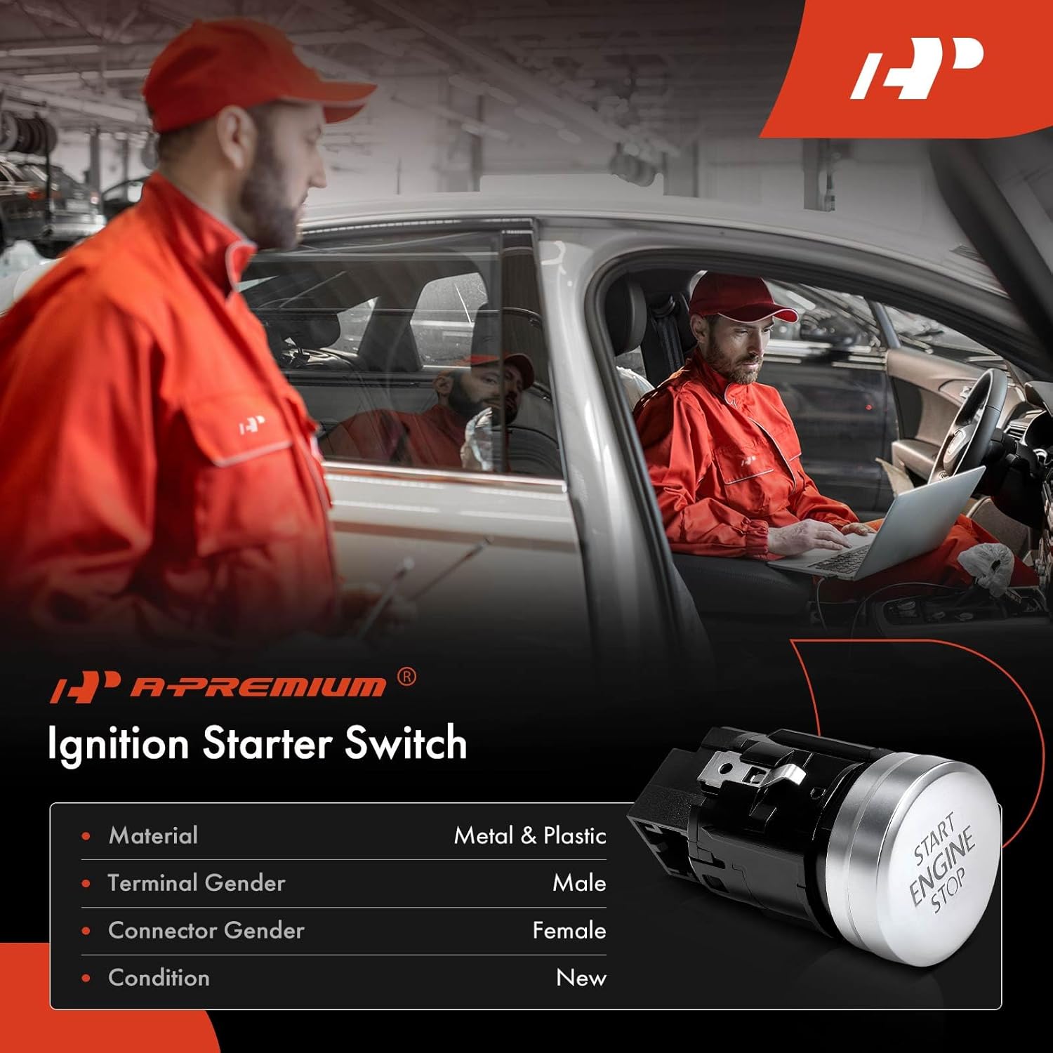 A-Premium Ignition Starter Switch Compatible with Volkswagen Vehicle - Jetta 2012-2014, Golf 2011-2014, Eos 2012-2016, GTI 2010-2014 - 4 Pin