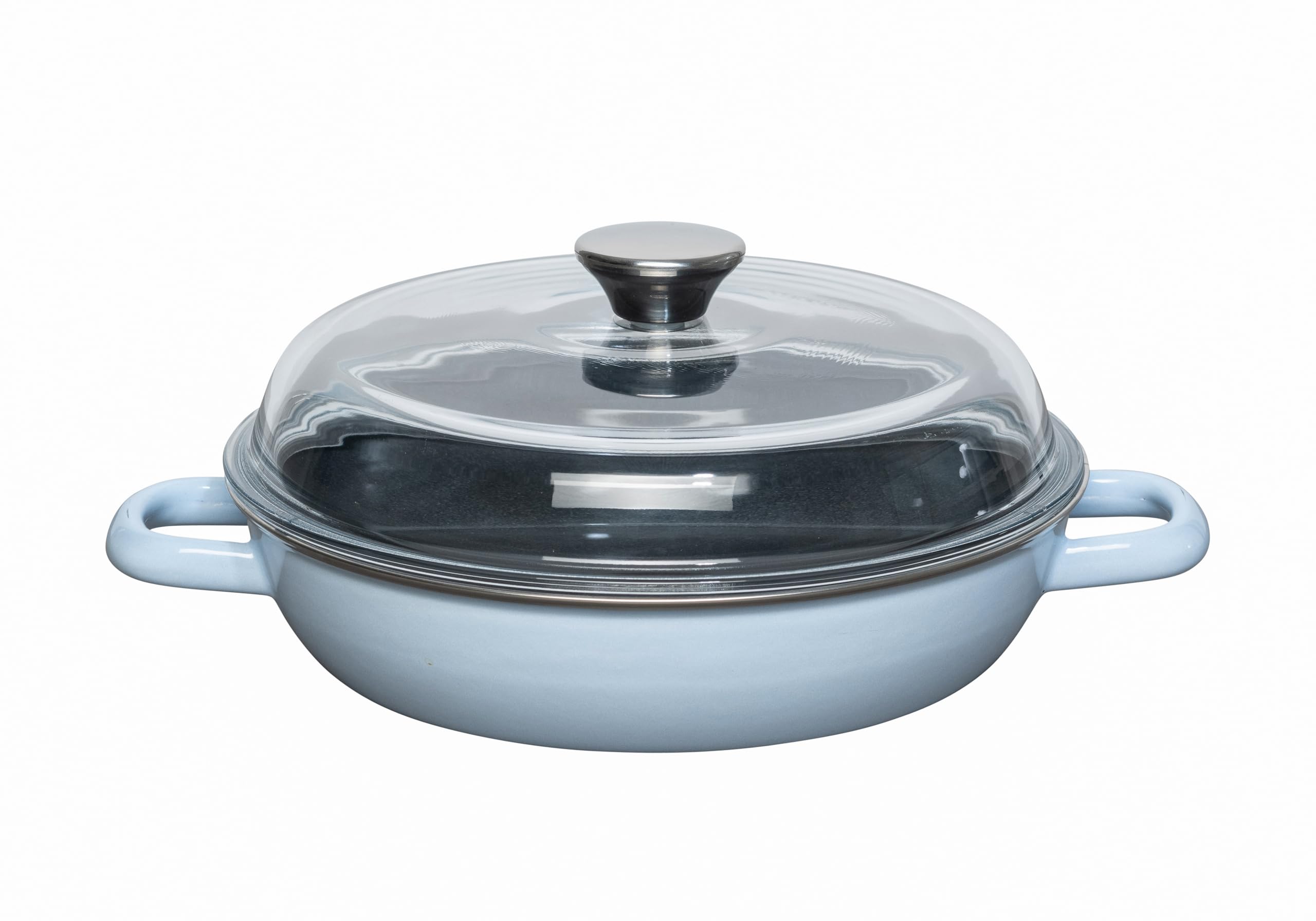 Riess, 0048-028 Saut Pan with Glass Lid, 24 cm, Sky Blue, LW32.3 x 25.3 x 12.9 cm, Weight 2.011 kg