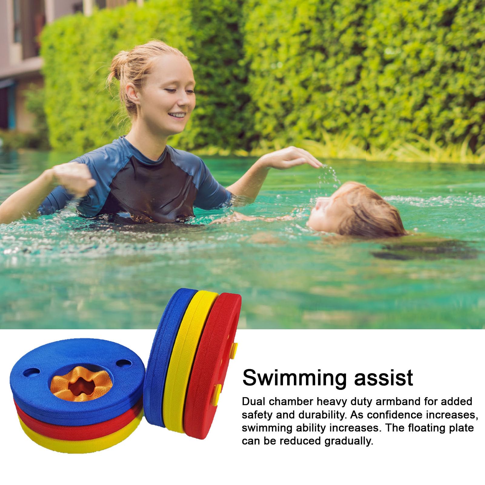 6 pulseras para nadar, discos de espuma EVA flotantes para el entrenamiento, para niños, discos para piscinas, playas, estanques
