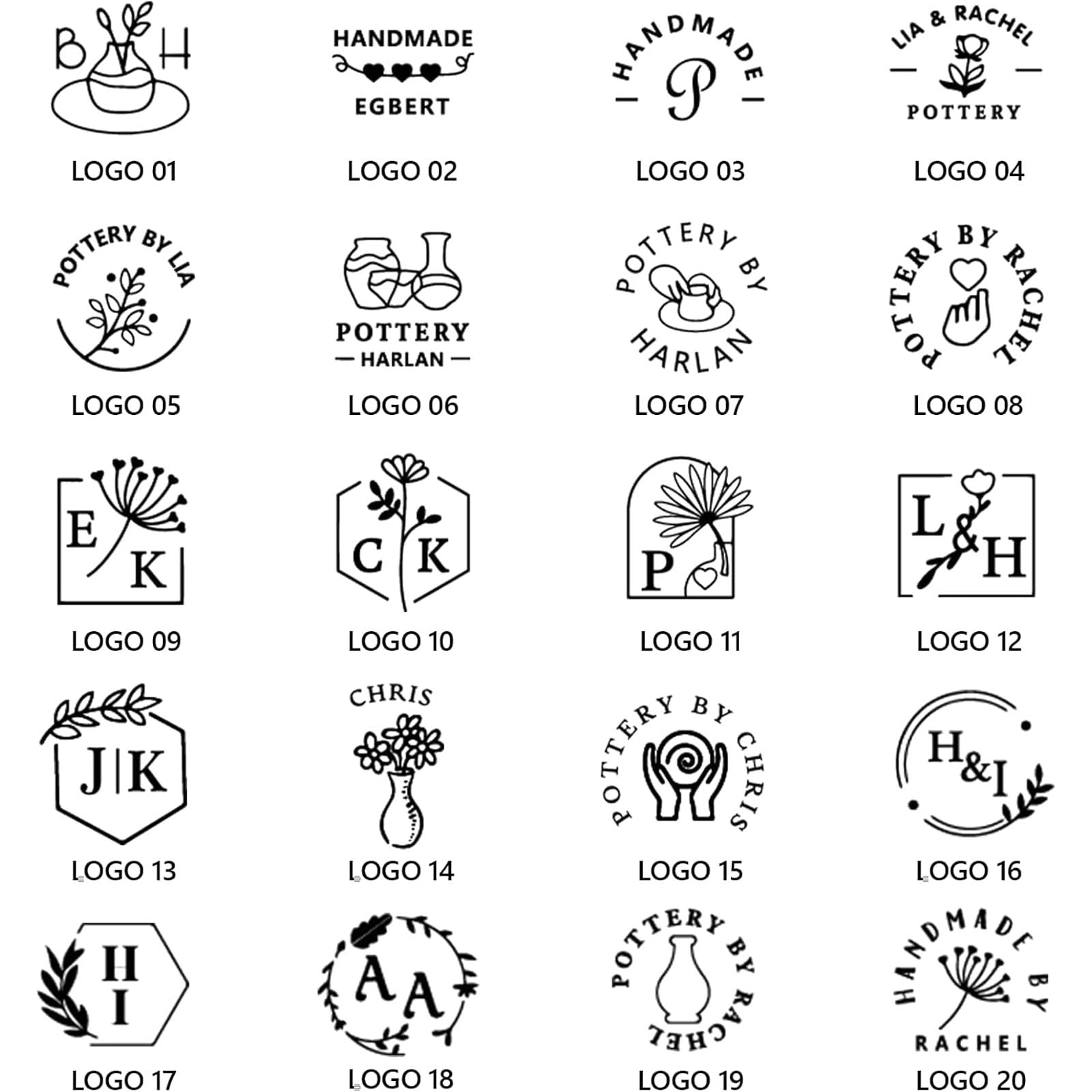 esmen Tampon en argile avec logo personnalisé pour personnaliser et créer des impressions uniques avec votre logo fabriqué à la main pour les amateurs de poterie Cadeau pour argile Tampon personnalisé