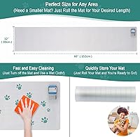 Vista 7 de SEERWAY Alfombrilla de choque para mascotas de 2 piezas con probador para perros y gatos Mantener fuera del sofá, cama, encimera de cocina, 3 modos