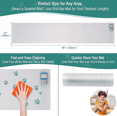 Miniatura 5 de SEERWAY Scat Pet Shock Mat para interiores almohadillas de entrenamiento seguras para perros y gatos tapete repelente eléctrico mantiene a las