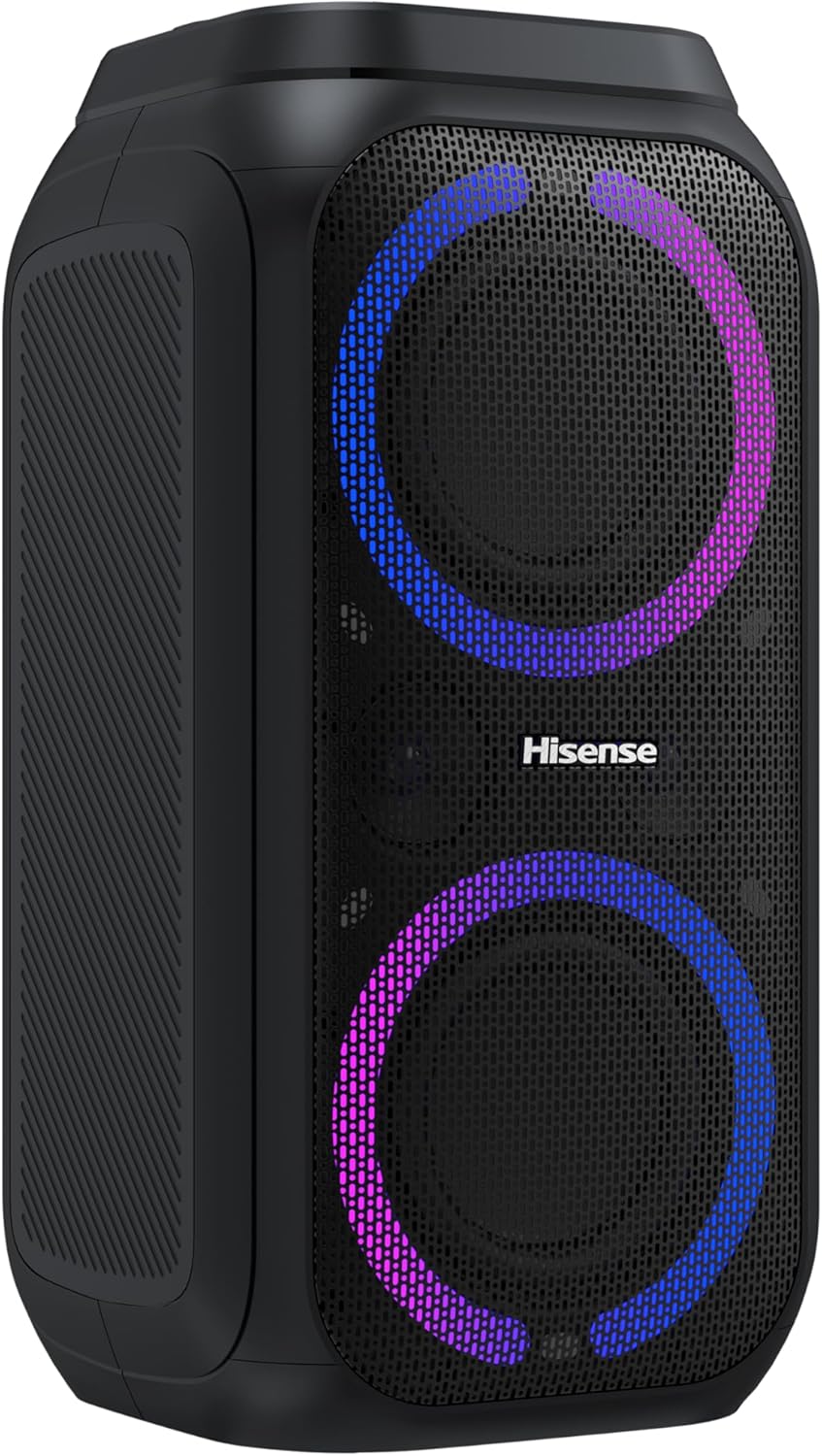 Hisense HP160 Party Rocket – Altavoz Portatil, Modo Karaoke, 160W, 5 Efectos de Luz, Batería de hasta 12 Horas de Duración, Modo Dual (2 Altavoces), Plug and Play, Bluetooth, AUX, USB, IPX4