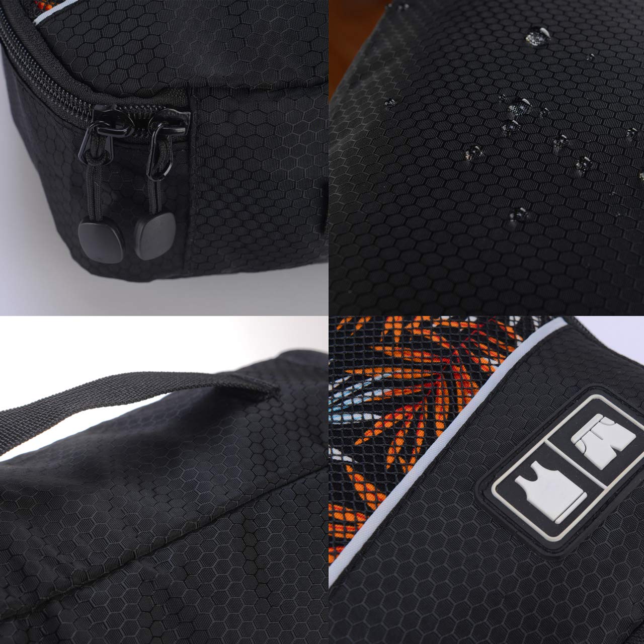 Set di 8 cubi per imballaggio, borse da viaggio organizzatori di colori misti (nero grigio)