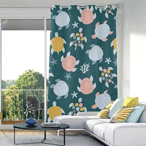 Miniatura 5 de Little Cute Turtles Curtains 84 inches Farmhouse Curtains for Window Treatments Room Darkening Curtains Curtains & Drapes Decor Decoracion para