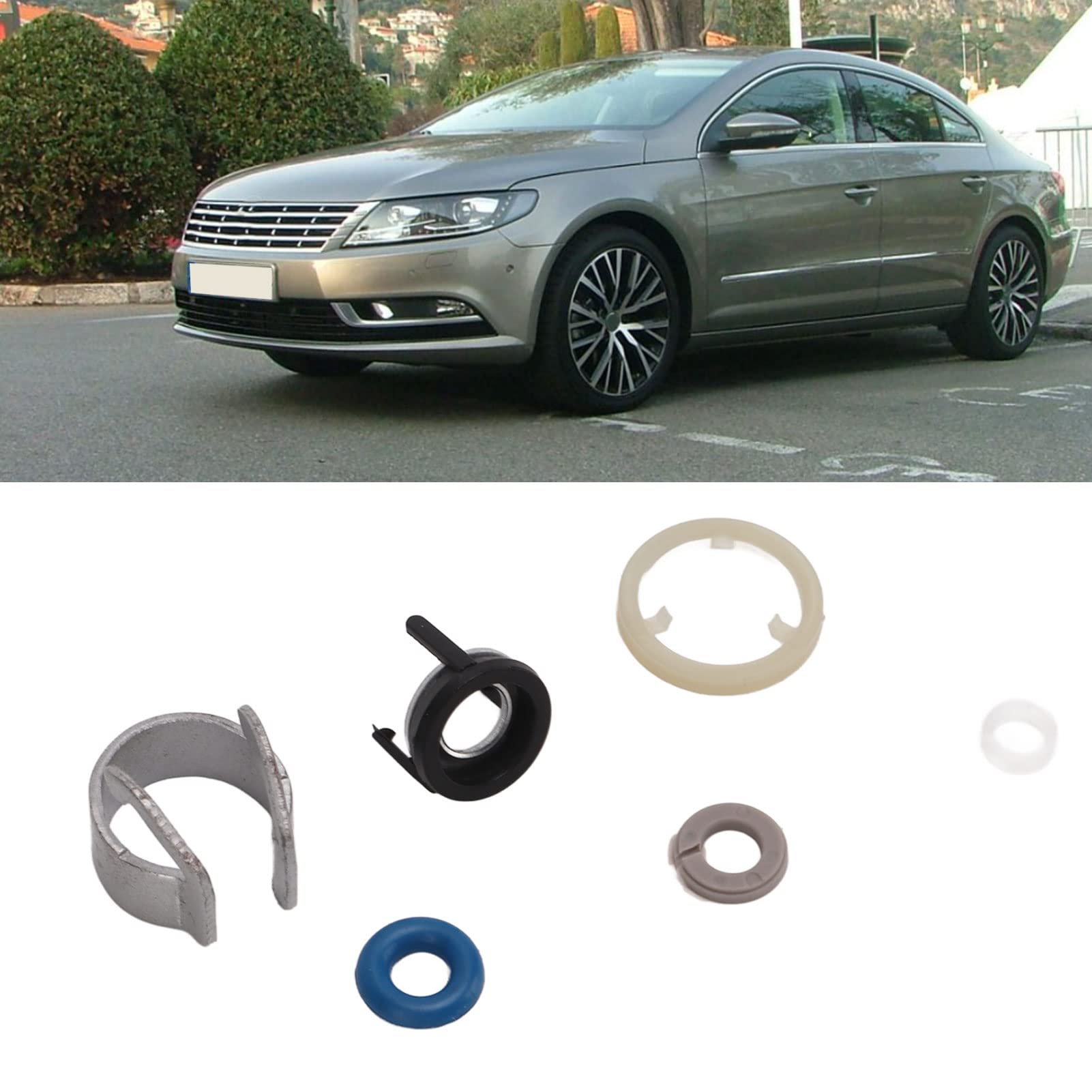 Iniettore di Carburante per Auto Kit di Riparazione 4 Set Guarnizioni Iniettori di Carburante Kit di Riparazione O Ring Gomma Metallo 06H998907B Sostituzione per S5 S4