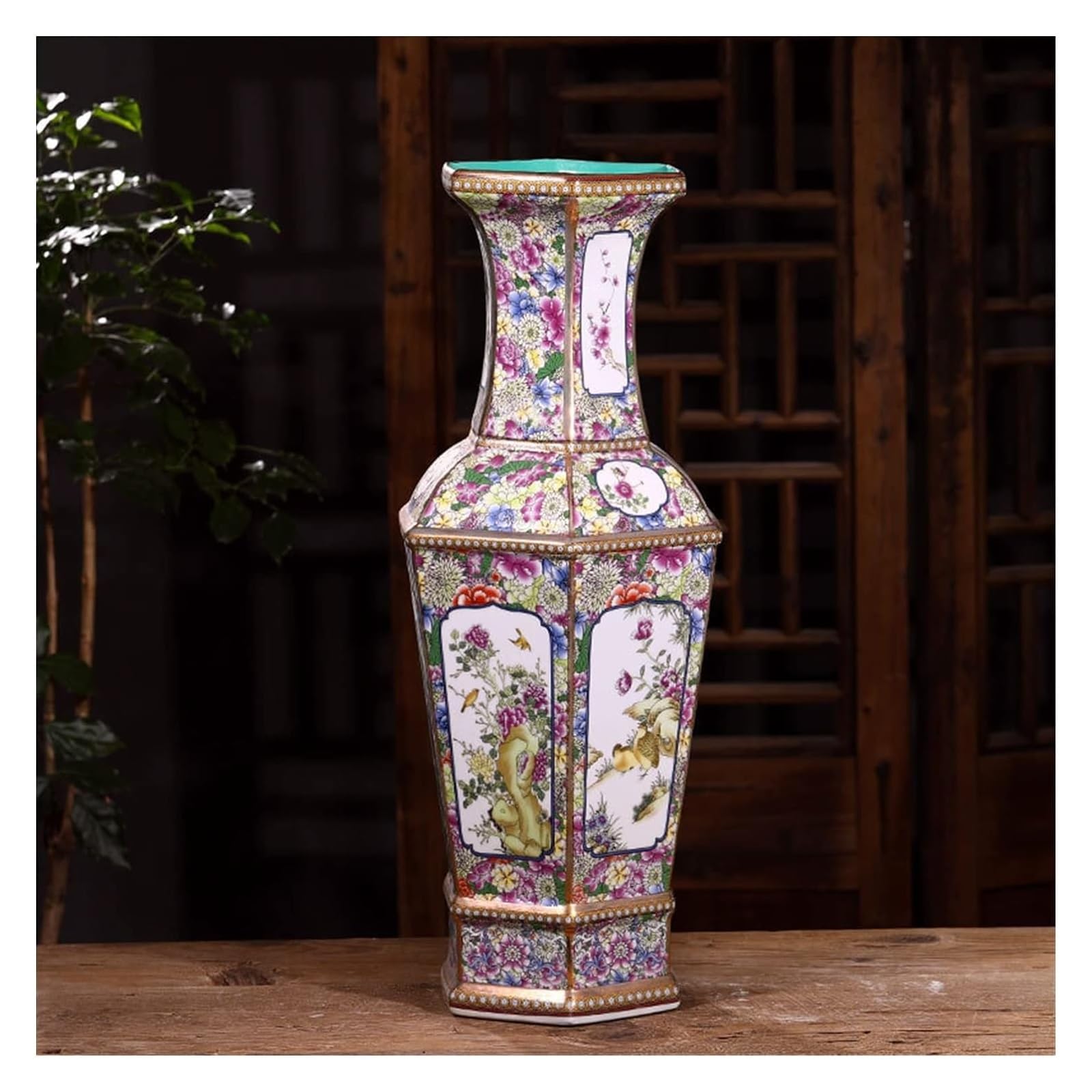 SnamicE Vase Tabletop Ceramics Ancient Big Floor Vase Chinese Classical Vase Arrangement Ceramic Handicraft Living Room Arrangement,Animal Horse