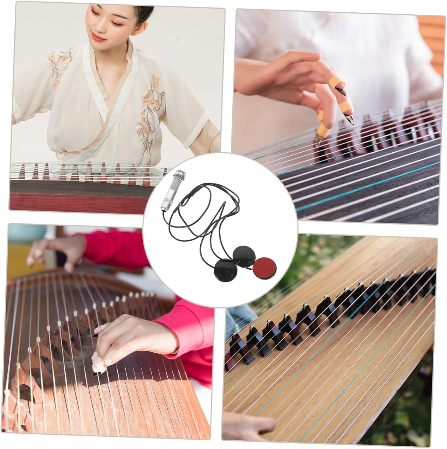 Guzheng Piezo Sound Transducer Pickup Self Adhesive Three Contact Microphone for Accurate Sound Control and Easy Installation String Instruments