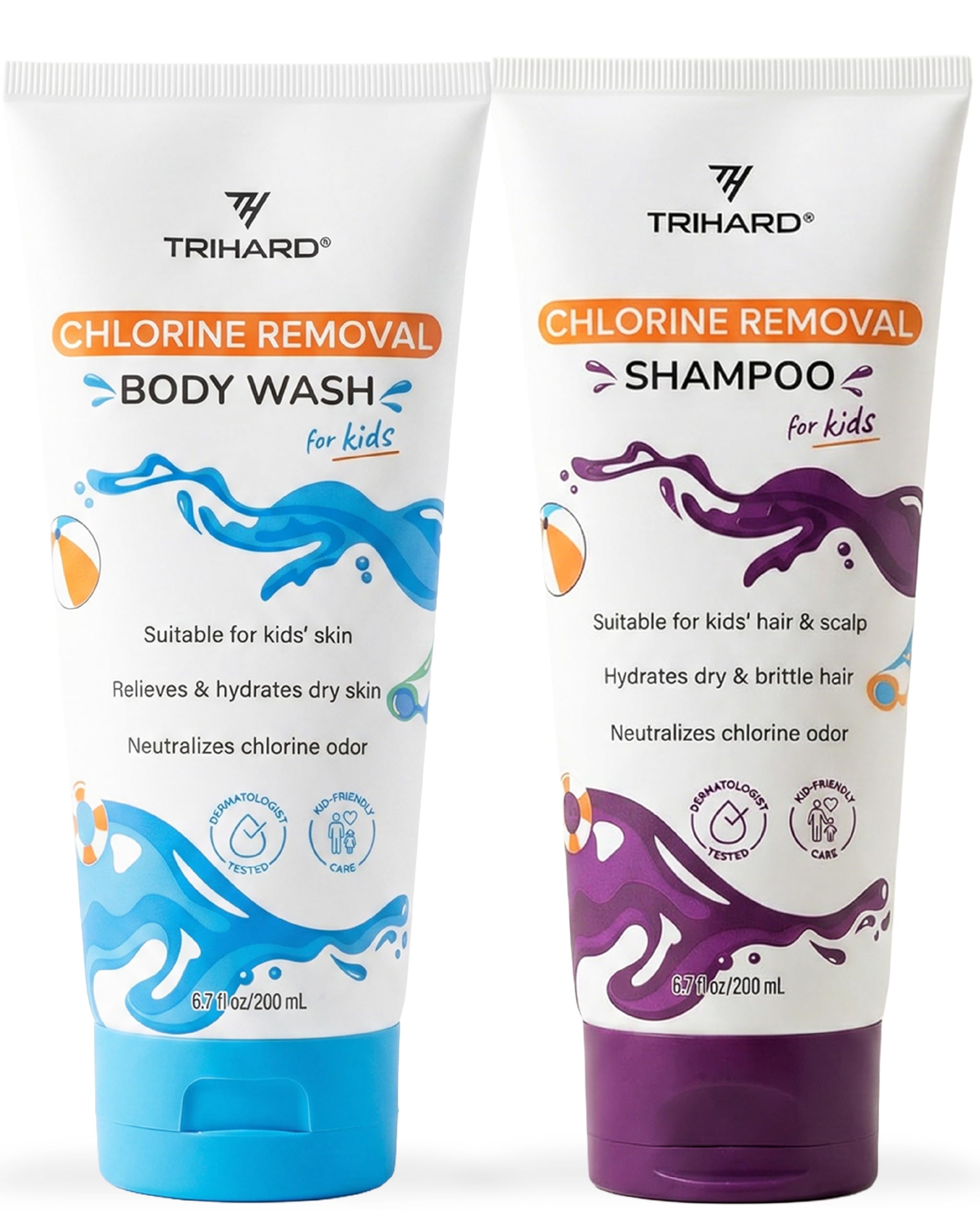 TRIHARD Kids Swim Set, Chlorine Shampoo and Body Wash, 2 Pc