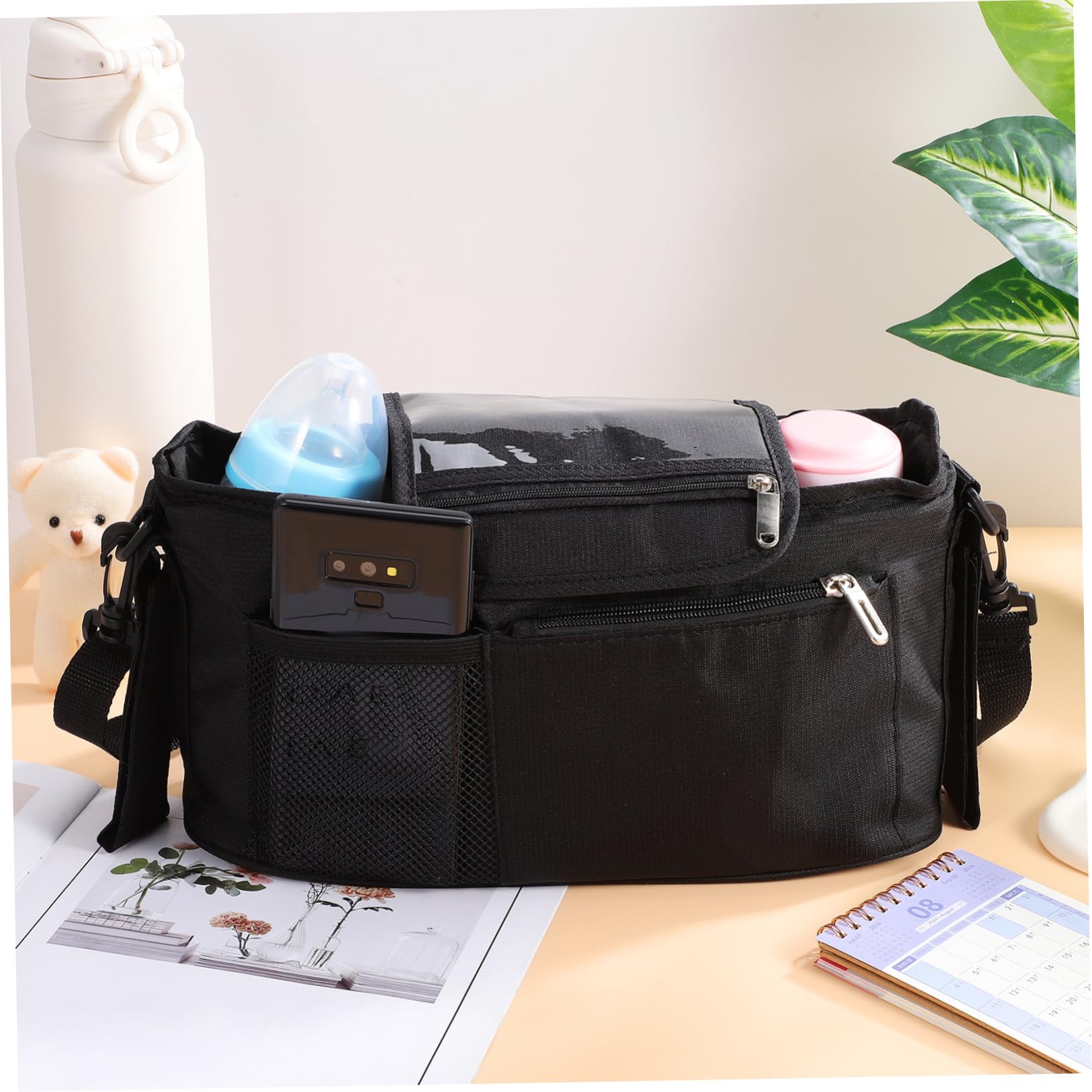 BESTonZON Borsa Organizer Per Passeggino Portabicchieri Per Passeggino Accessori Per Organizer Per Neonati Borsa Portaoggetti Per Carrozzina E Passeggino