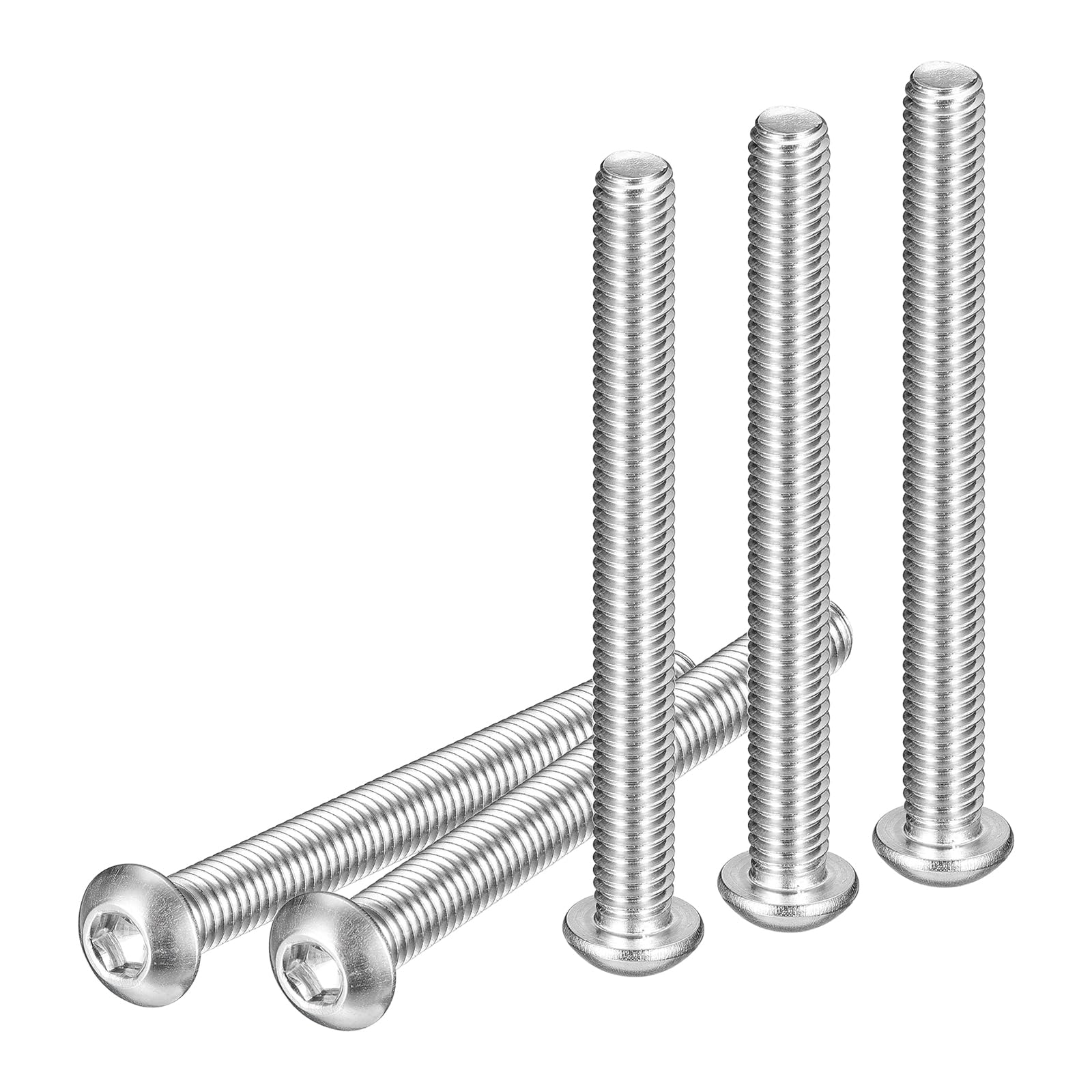 DTGN M6-1x60mm Button Head Socket Cap Screws - 10Pack - Good for Machine - 304 Stainless Steel 18/8 - Hex Drive Full Thread Fasteners