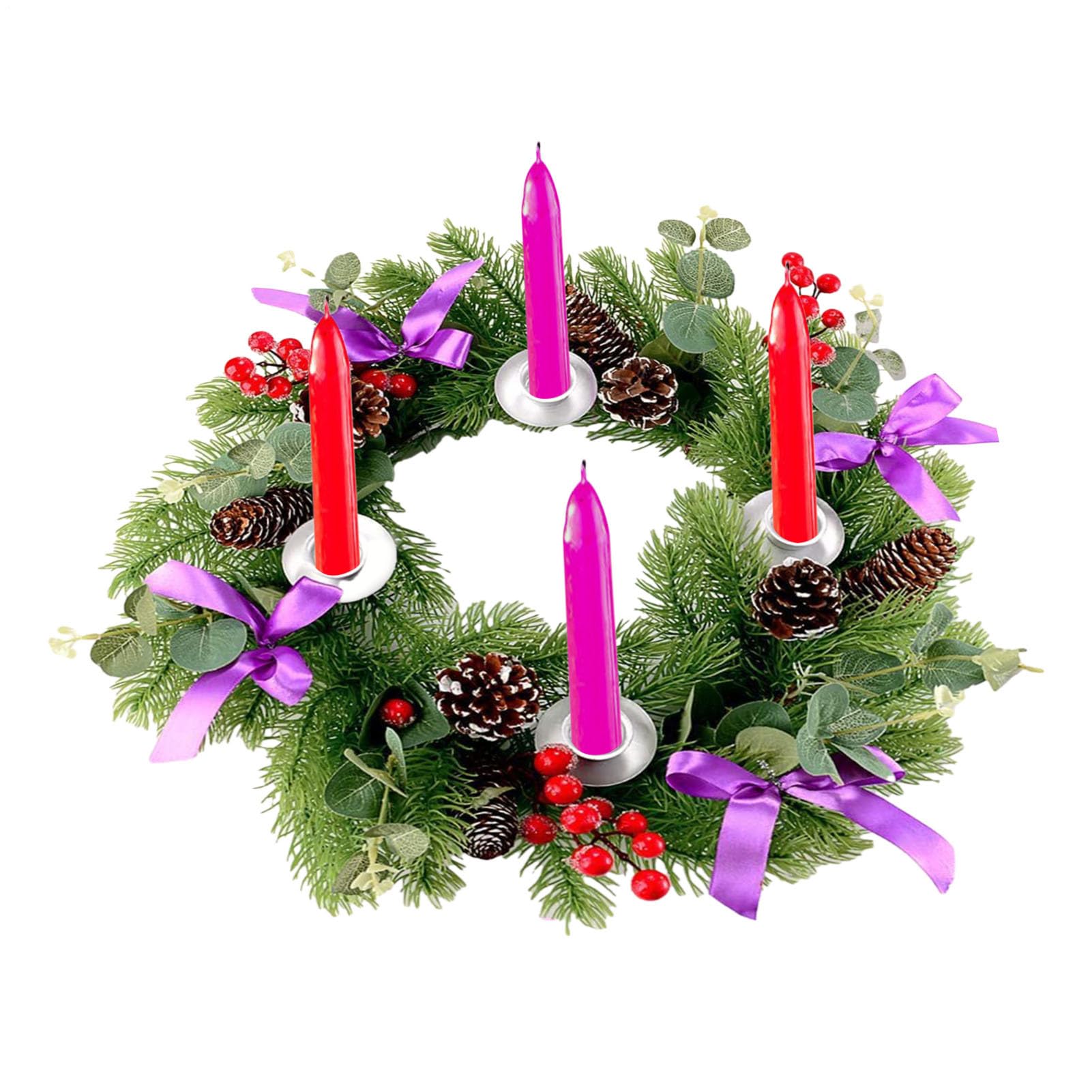 Guirlande d'anneaux de bougeoir de Noël et table à manger de fête