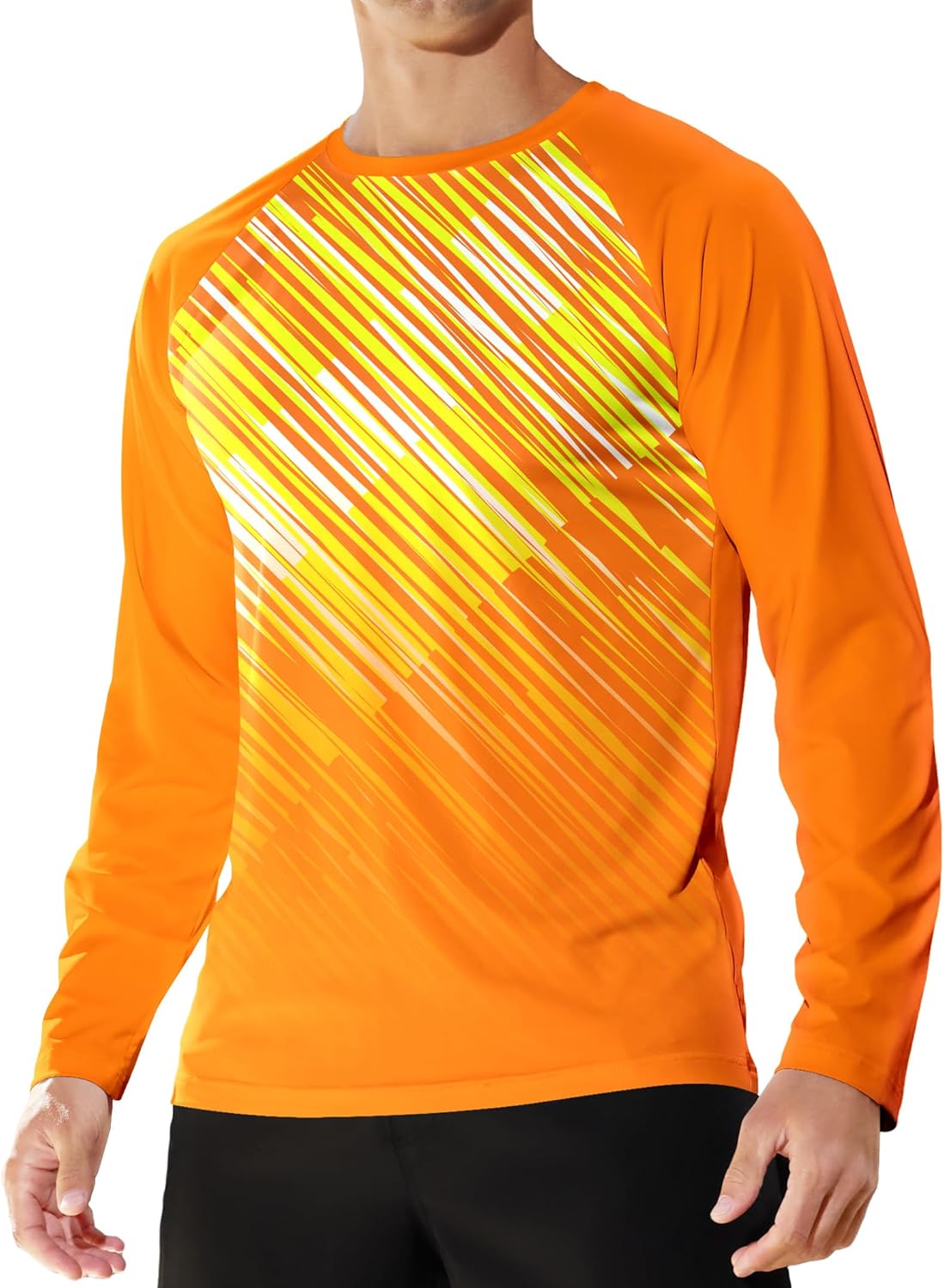 Men's Sun Protection UPF 50+ Long Sleeve Fishing Shirt for Men Quick Dry UV Rash Guard T-Shirt for Swim Running Athletic