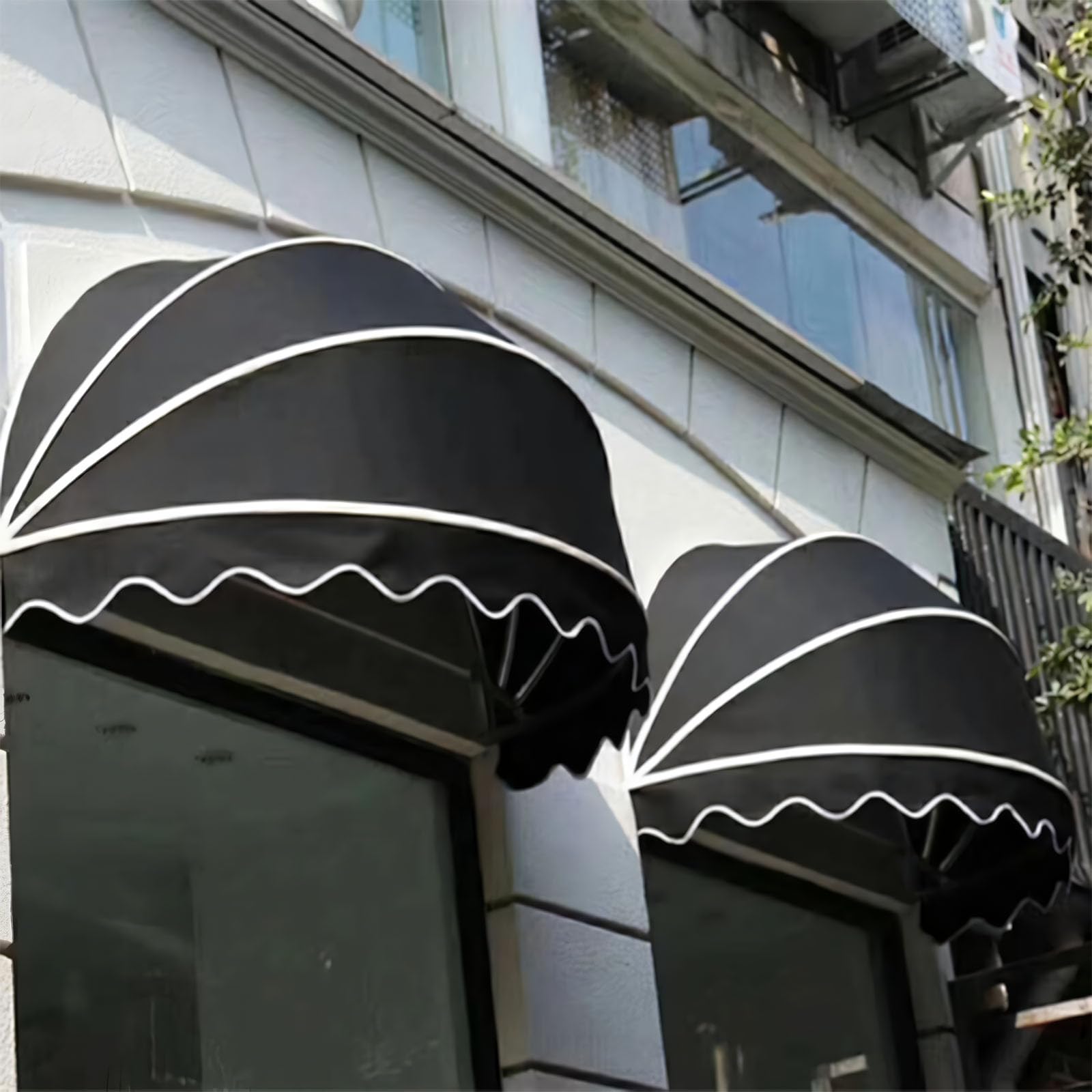 GJZQDKX Outdoor French Curved Retractable Dome Awning for Window and Door Foldable Hemispherical Canopy for Rain and Sun Protection 120x60x60cm A3