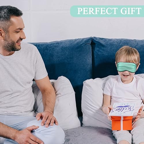 Miniatura 5 de Sintege 4 máscaras de seda para dormir para niños, cubierta de ojos suave con correa ajustable, para niños y niñas, regalo de viaje, sombra para