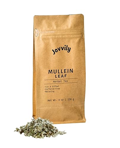 Jovvily Hoja de gordolobo - 8 oz - Corte y tamizado - Té de hierbas - Sin cafeína