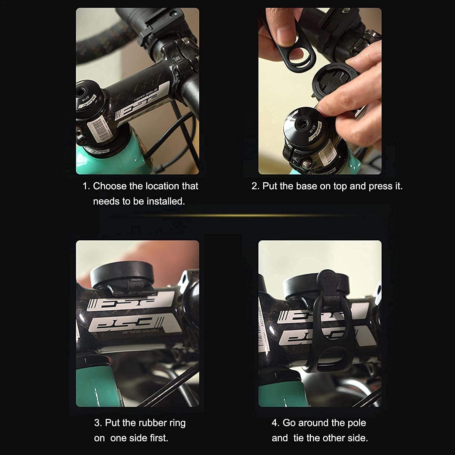 JYNXOR 4-teiliges Fahrrad Computer Halterung Set - Universal Adapter Für Vorbau