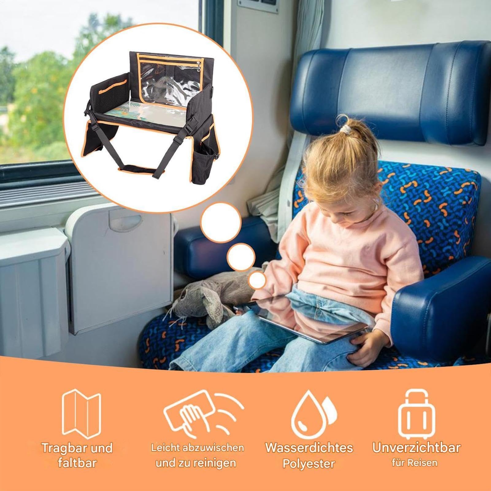 Vassoio Seggiolino Auto Per Bambini Viaggio Tavolino per Seggiolino Auto, | Vassoio Seggiolino Scrivania Laptop Supporto Aereo