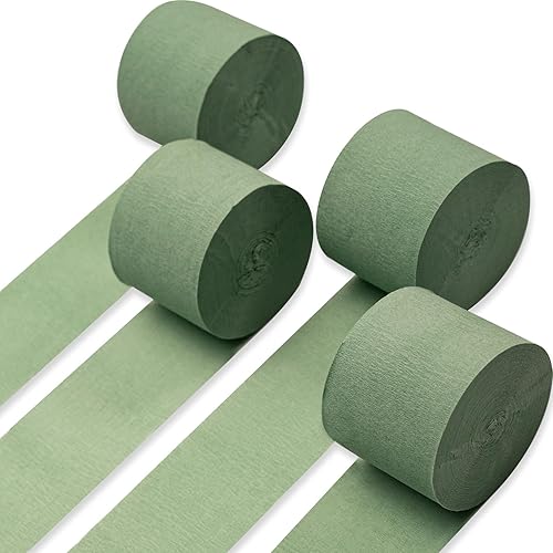 Miniatura 66 de PartyWoo Serpentinas de papel crepé verde menta, 4 rollos de 328 pies para decoración de fiestas, bodas, cumpleaños, baby shower PartyWoo