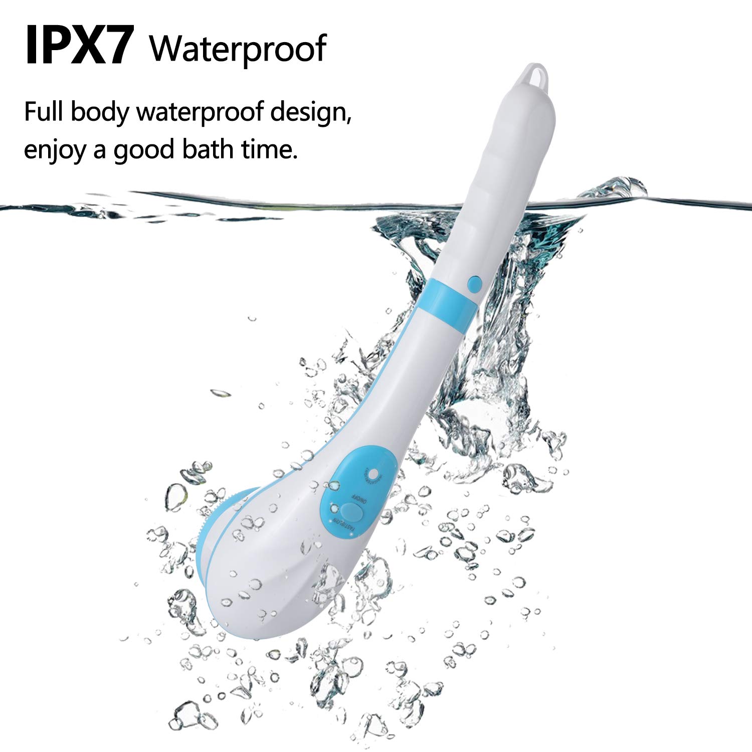 Rechargeable Rotating Brush, Electric Back Brush With Long Handle Exfoliating Products Back Scrubber for Men Women Bath Body Scrub Shower Deep Cleansing Brush (Blue) : Beauty & Personal Care