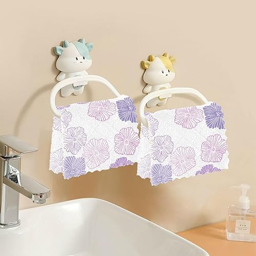 Miniatura 6 de Purple Pink Flowers Doodle Cotton Decorative Dish Clothes for Washing Dishes Fast Drying 6 Pack Microfiber Drying Towel Kitchen for