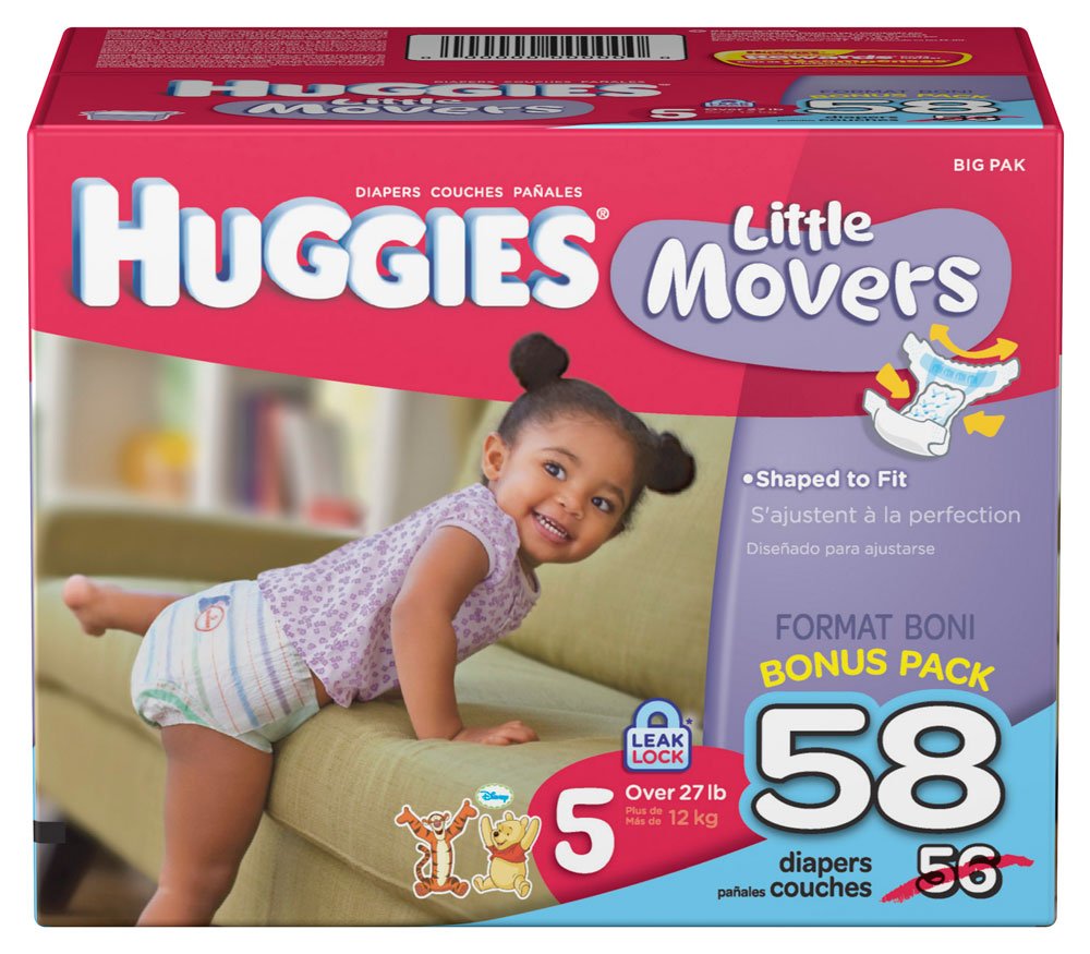 Huggies Little Movers, Size 5, 58 Count