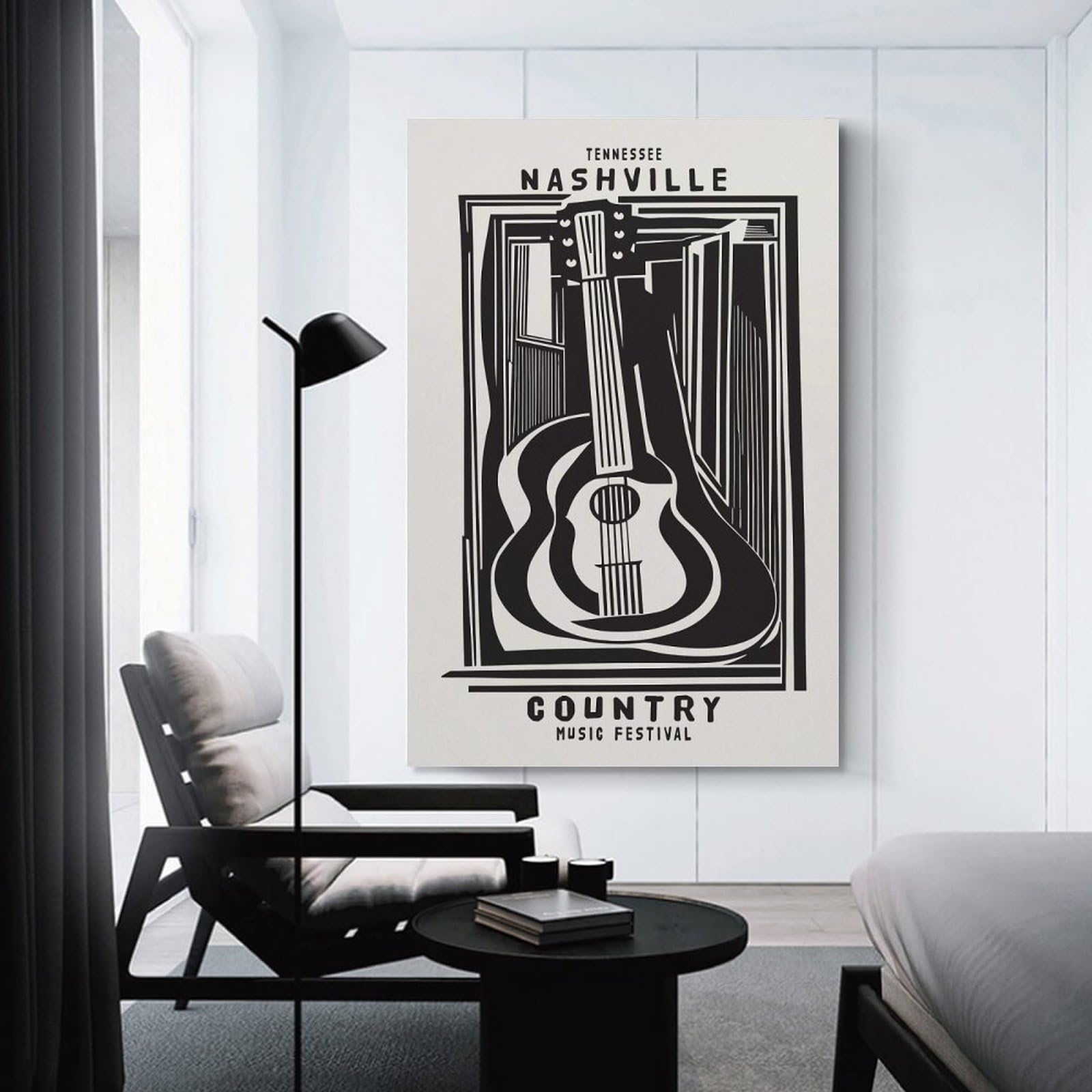 Junmoney Nashville Country Wall Decor Canvas Print, 12x18inch(30x45cm), for Living Room, Bedroom Or Home Office, Home Decor Gift with Stylish Appeal