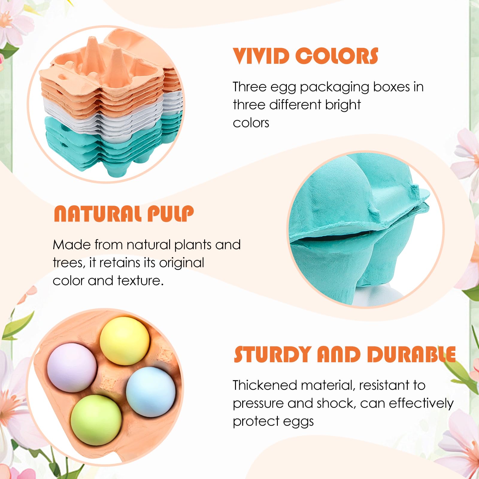 Lot de 15 boîtes à œufs, en carton, réutilisables, en papier de cellulose naturelle, pour poules, canards