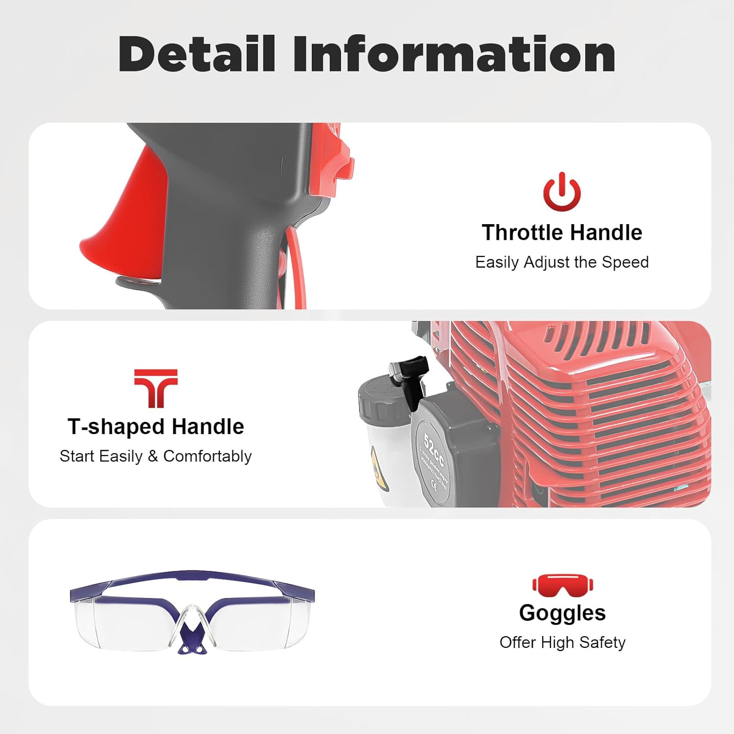 52CC Handheld Lawns Sweeper, 2-Stroke Engine Gas Power Sweeping Machine,2.3HP Lawn Sweeper Cleaner Tools for Gravel, Snow Cleaning, 1.7KW Heavy Duty Leaf Sweeper with 33.82OZ Oil Tank