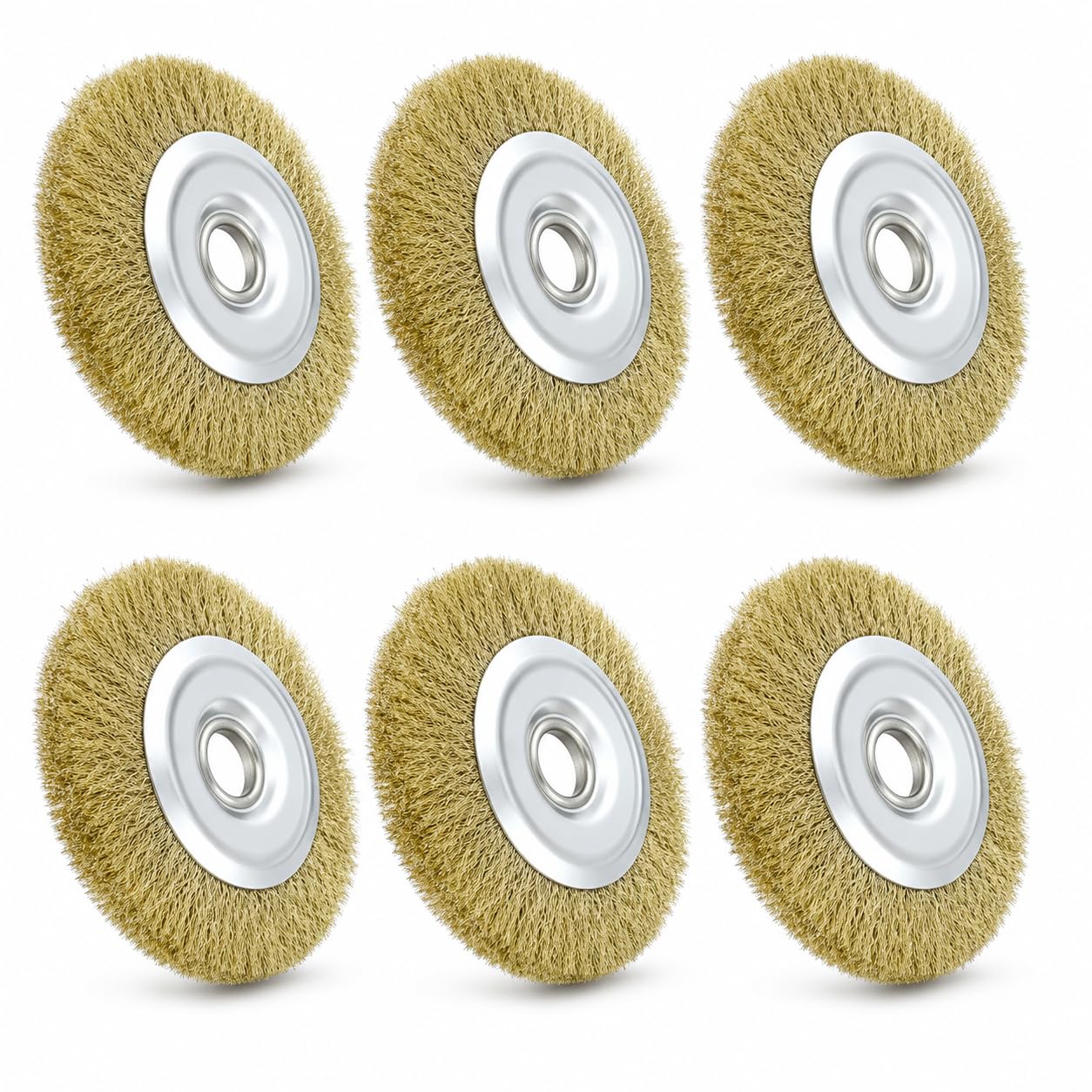 6 Pcs Cleaner Wire Brush for Patio Ryobi RAC814 Replacement Steel Wire Wheel Brush with 16mm Arbor Hole for RY18PCA-0 OPC1800 OPC1815 EFB 400/401 Rust and Debris Removal 115mm x 16mm x 10mm