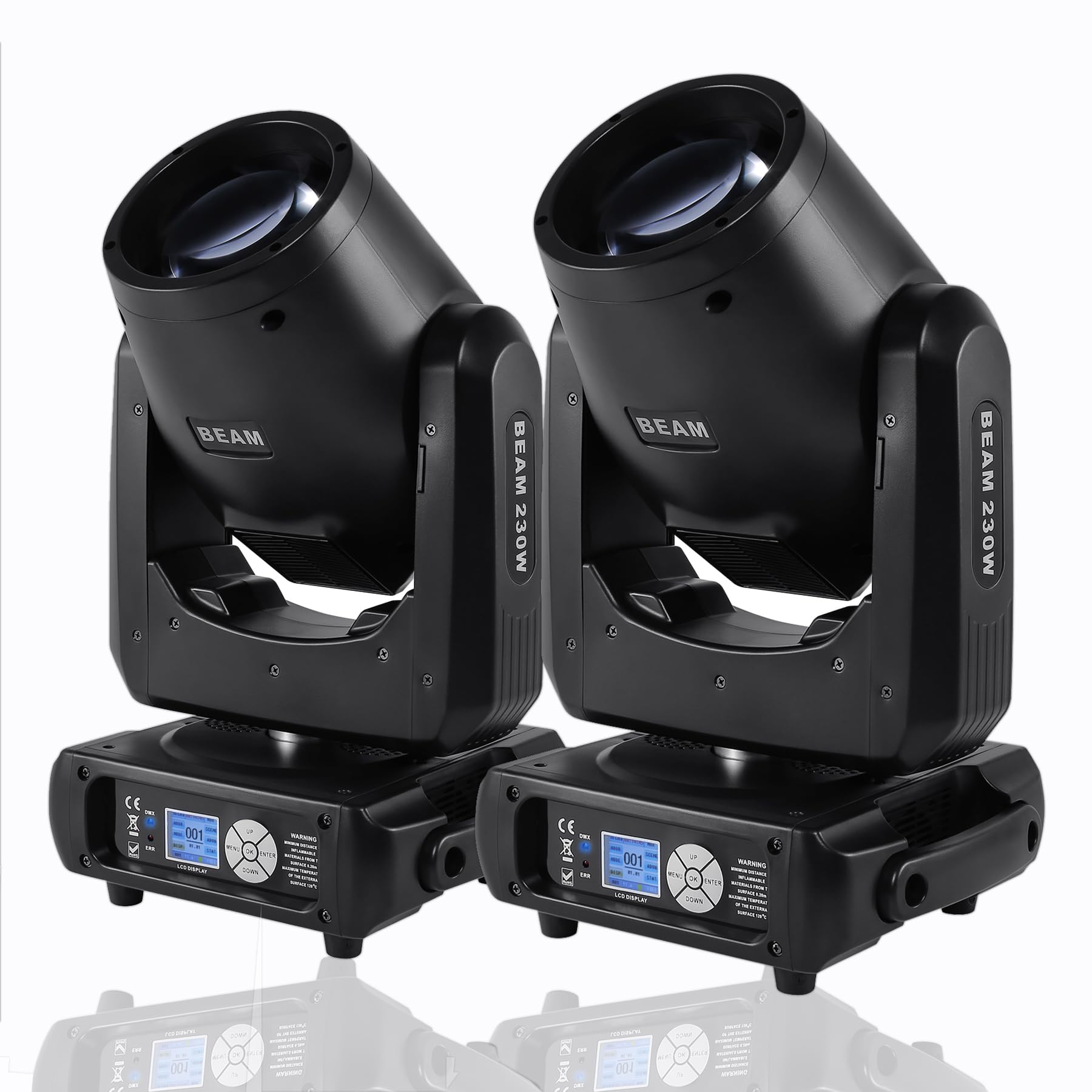 Ridgeyard 7R 230W Beam Moving Head Light DJ Lights DMX512 Beam Zoom 8+16 Prisms W/14 Colors 14 Gobos 16CH/20CH Stage Lighting for DJ Disco Parties Wedding Church Live Show Performers KTV Club -2 Pack