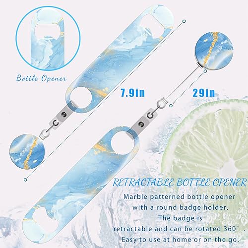 Miniatura 2 de 6 abrebotellas, abridor de cerveza retráctil de acero inoxidable con carrete redondo para insignias, abrebotellas de cerveza planas coloridas con