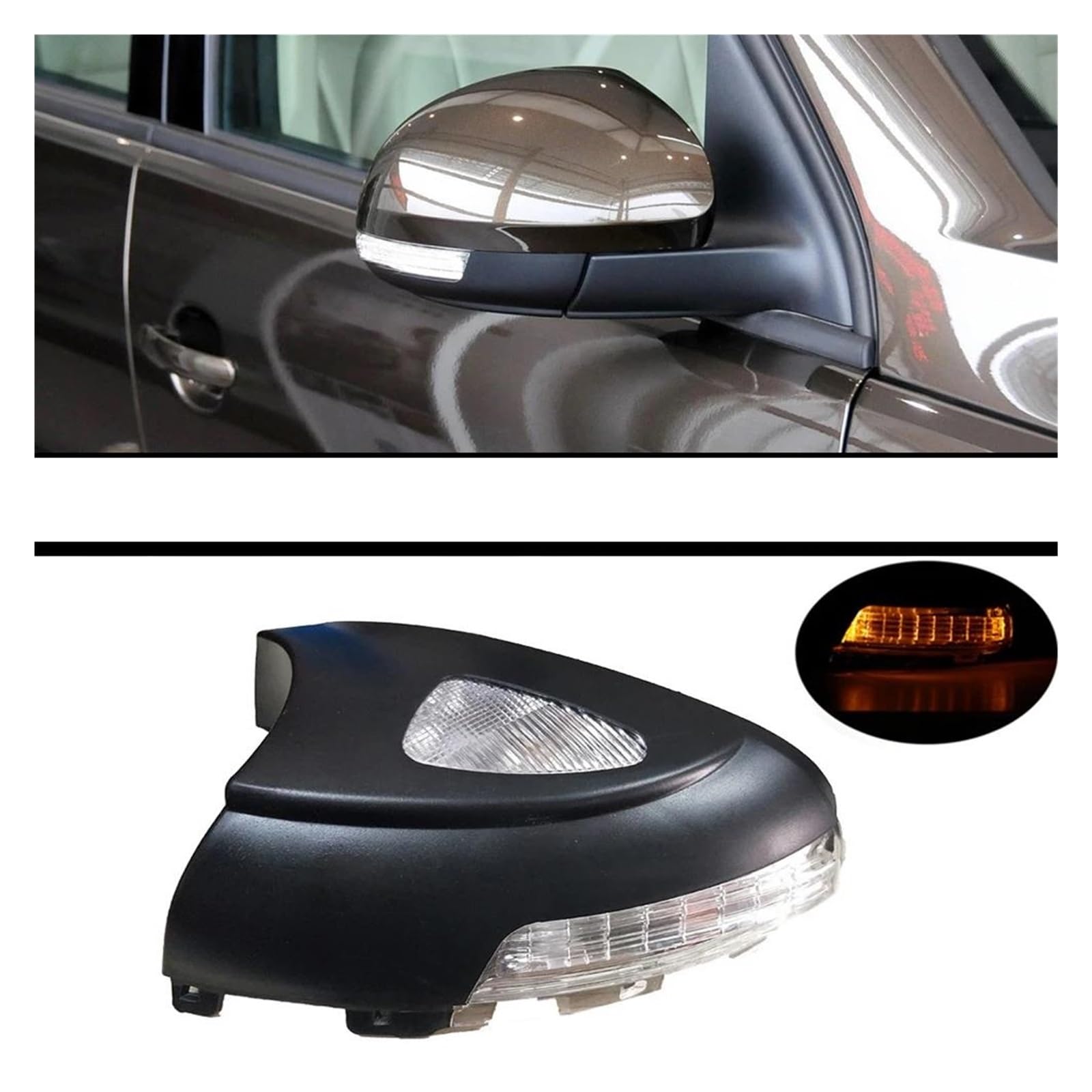 Generico Spia Luminosa Per VW Per Tiguan 2010 2011 2012 2013-2018 Luci Posizione Per Auto Specchietti Retrovisori Indicatori Direzione Coperture Per Laterali Indicatori Direzione Laterali(Pair)