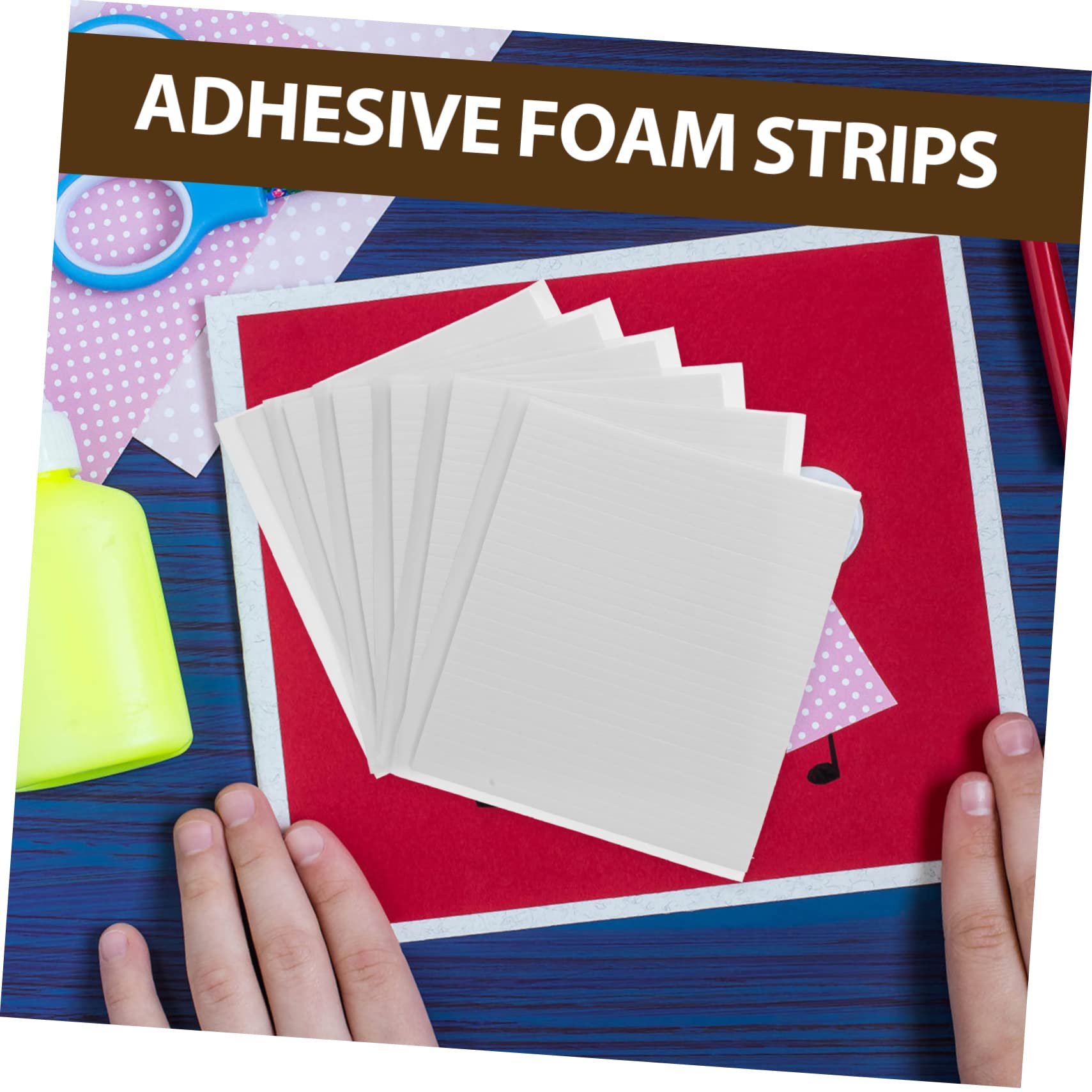 SHINEOFI Tira De Espuma Autoadhesiva Cinta De Espuma Para Manualidades Cinta Adhesiva De Doble Cara Para Alfombras Tiras De Espuma Para Hacer Tarjetas Pegatinas De 6 hojas*4