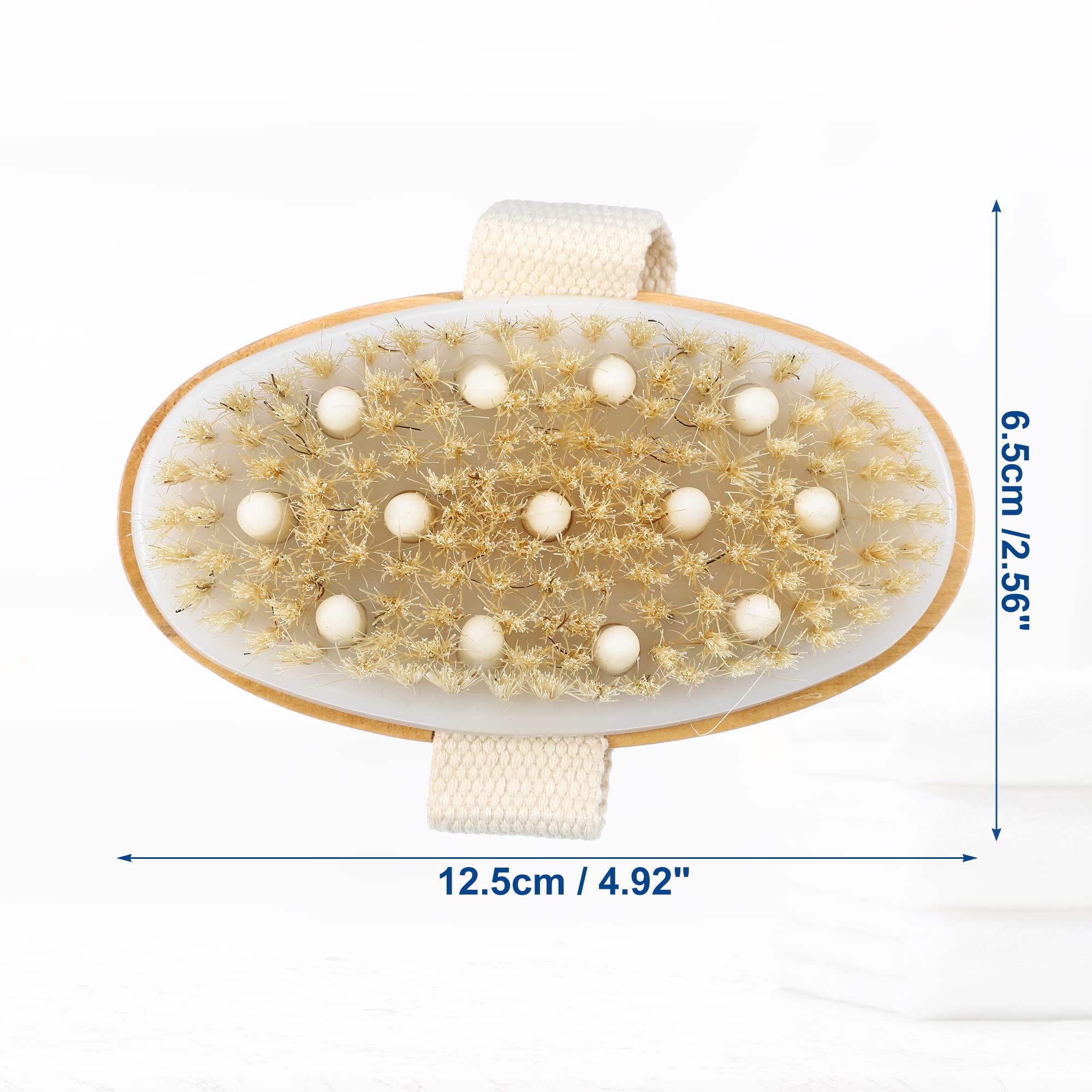 VOCOSTE 1 Pcs Bath Brush, Back Scrubber Wood for Wet or Dry Brushing for Shower Brown, 4.9 Inches - Image 4