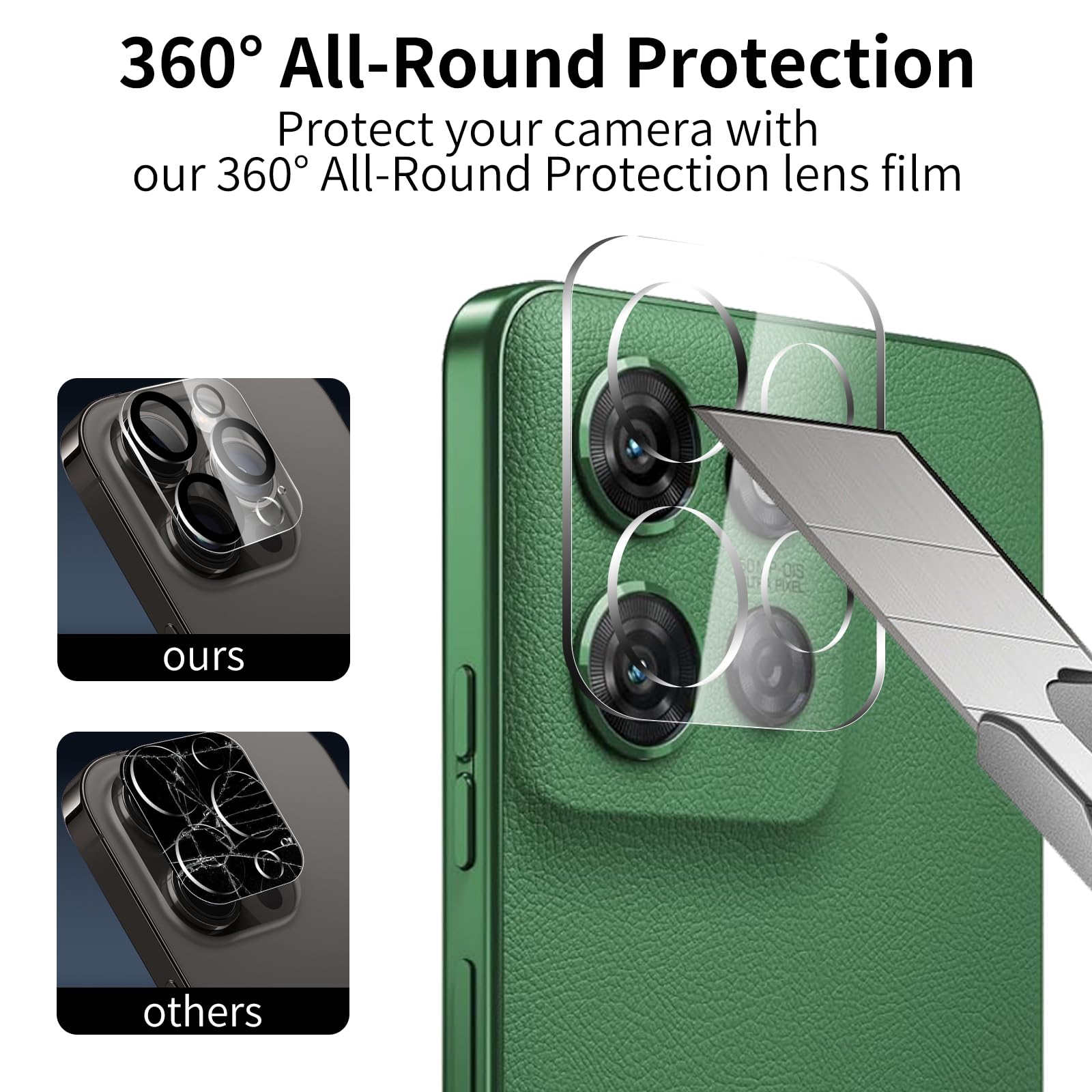 3+3 szt. do Moto G Stylus 5G 2025 ochraniacz ekranu + osłona obiektywu aparatu, odporna na zarysowania folia ze szkła hartowanego, ochrona przed upadkiem, przezroczysta HD, łatwa instalacja, twardość