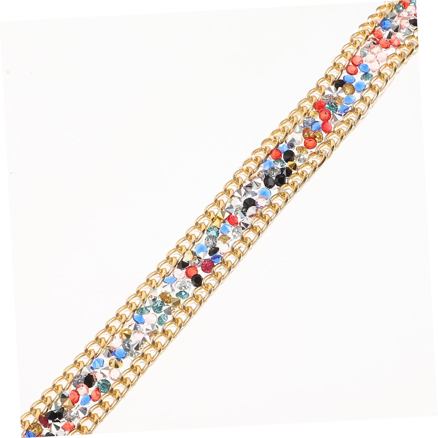 1roll Hot Drill Barcode Adhesive Mesh Rhinestone Trim Ribbon Roll for DIY Clothing Decorative Accessory