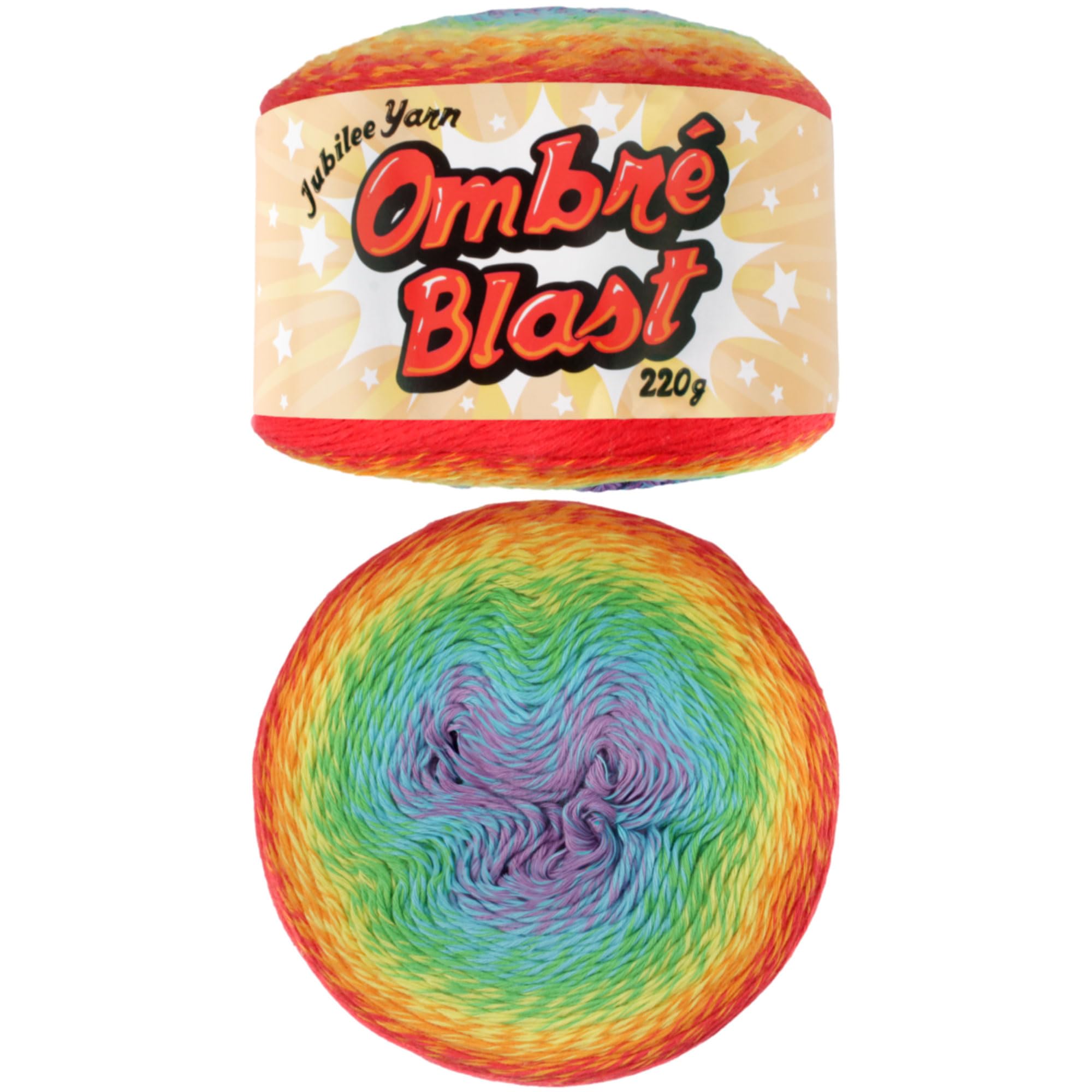 Lana para bebé JubileeYarn Ombré Blast de 220g hilo ganchillo algo salvaje