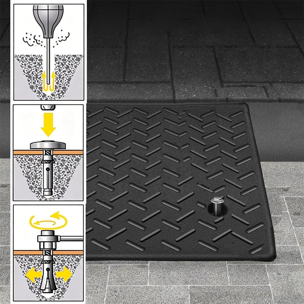Rampe d'Accès Portable et Légère Rampe pour Seuil de 14-20 cm de Hauteur