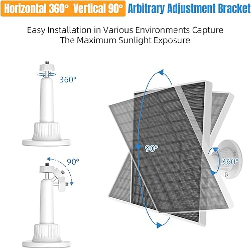 Miniatura 7 de Paquete de 1 panel solar para cámara Google Nest para exteriores e interiores (versión de batería), panel solar de 5 V 5 W para cámara Google Nest