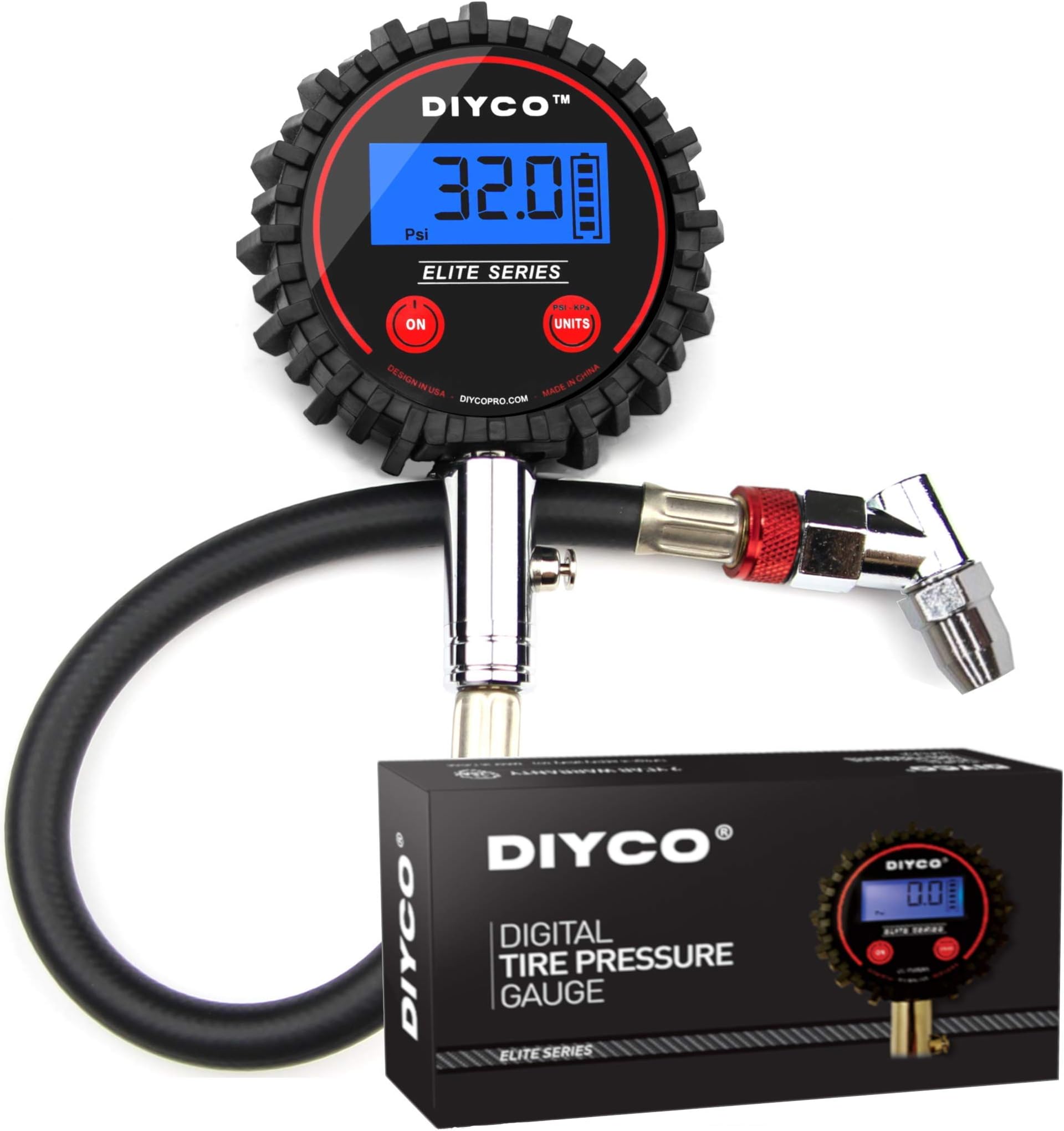 DIYCO D1 MK2 Digital Tire Pressure Gauge, Digital Hold, 125 PSI