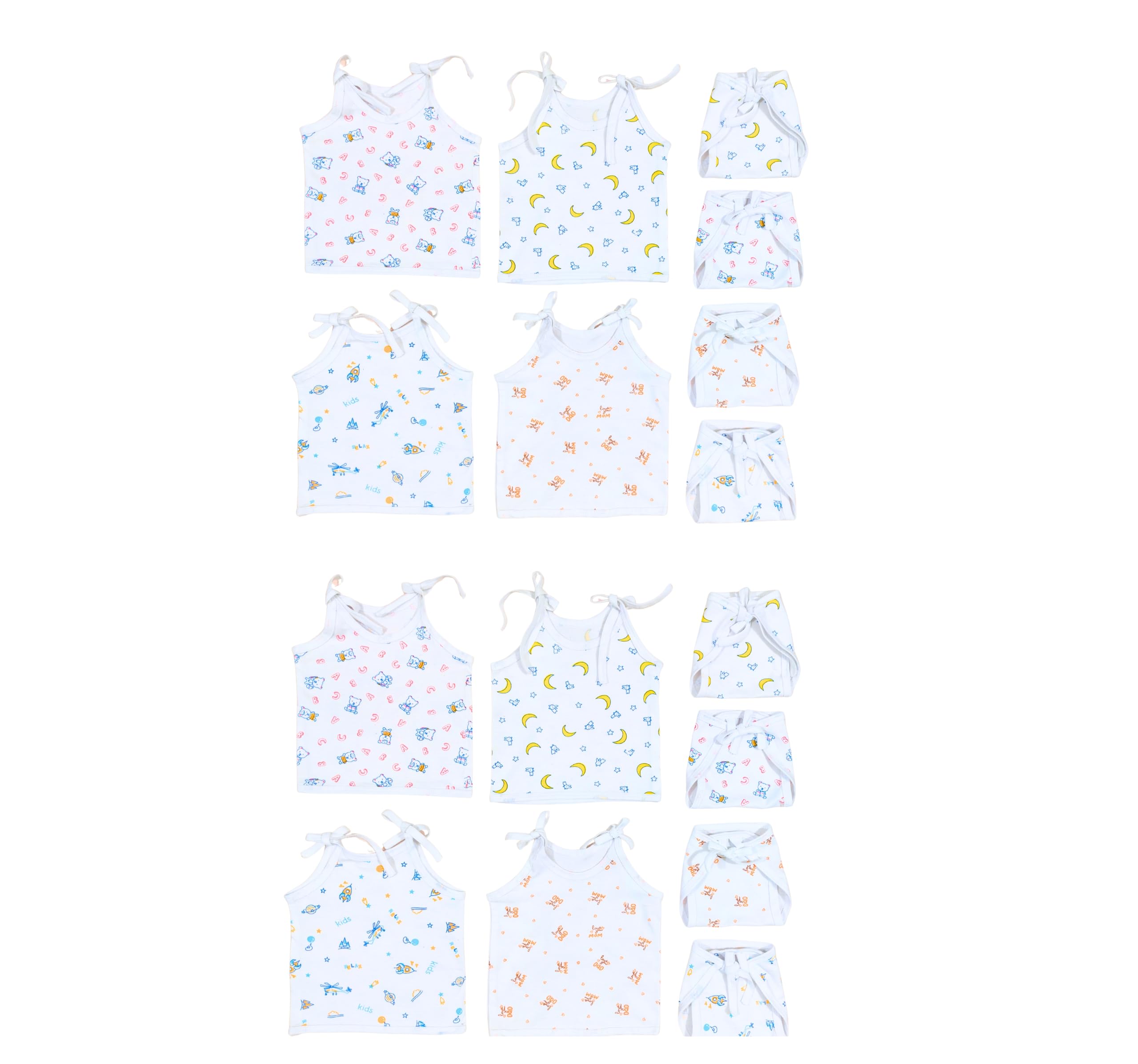 Lil' Shark Newborn Baby Clothing Set (0–3 Months) | 100% Cotton Jhabla & Langot Combo | Front Open Sleeveless Vest | Daily Wear Hospital Essential Kit | Unisex Baby Clothes Set-image-30