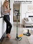 Aspirateur sans fil,58kPa/10-in-1 Aspirateur de bâton avec 29-inch Tuyau et LED Brosse d'éclairage,55Mins Nettoyeur à vide pour la maison, Aspirateur autoportant avec brosse anti-angle pour tapis (vert)
