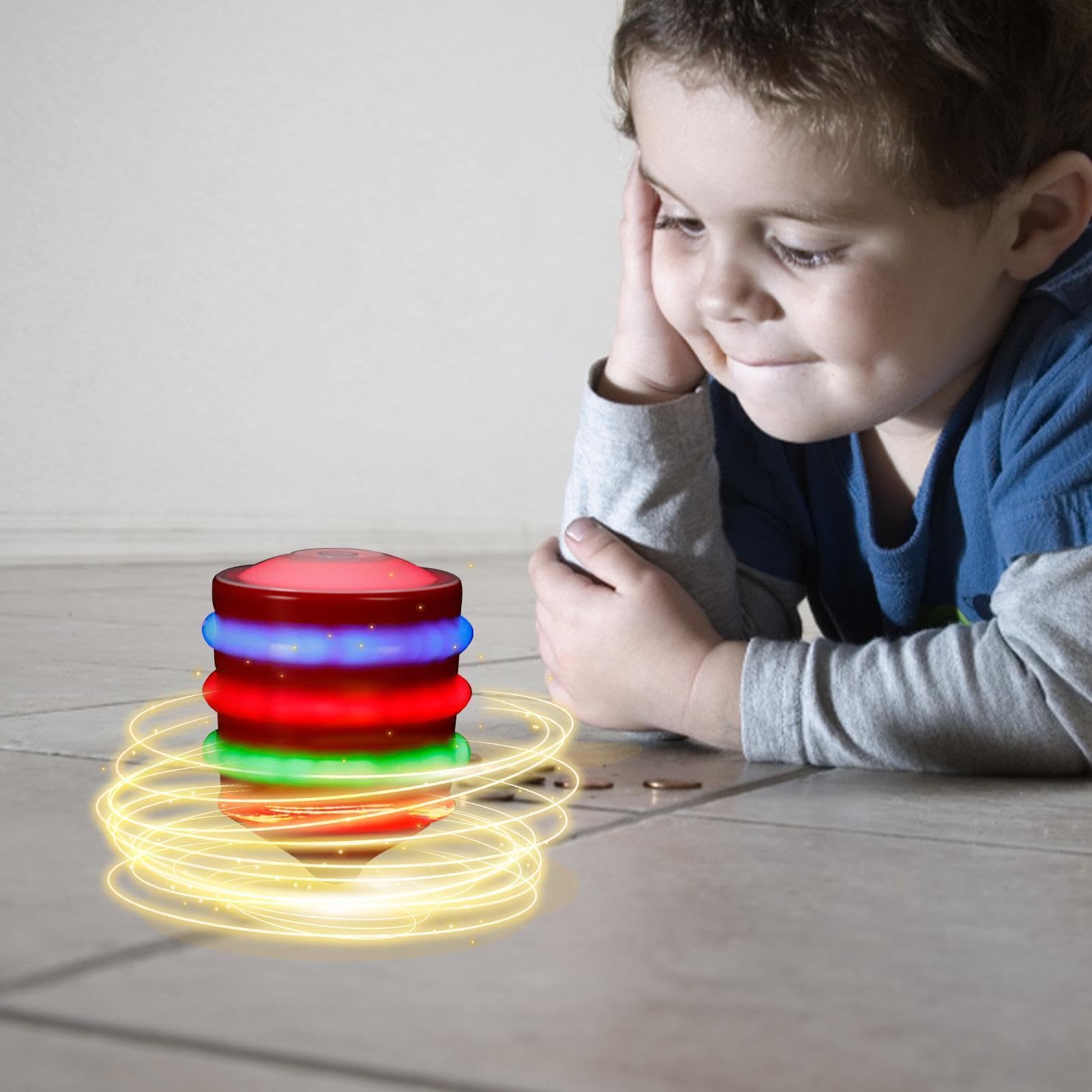 Generico Peonza - Peonza Con Luz Musical LED, Juego De Juguetes Con Giroscopio Intermitente, Brillante Colorido | Giratorio Sensorial Interactivo Con Spinner Interactivo