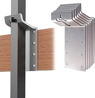 6Pcs T Post Bracket, Carbon Steel T Post Target Hanger, T Post Mounting Bracket, T Post Brackets for Wood Mailboxes, Signs, Birdhouses, Max.Load Capacity 400 lbs