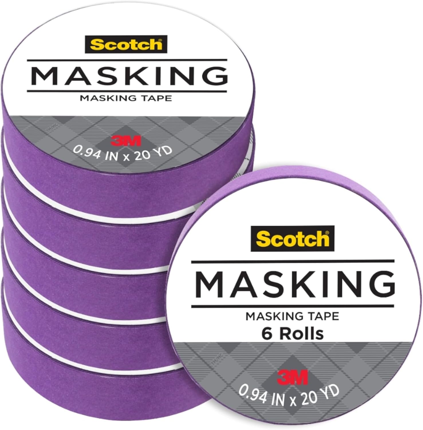 Scotch Expressions Masking Tape, .94 in x 20 yd., Purple, 6-Rolls